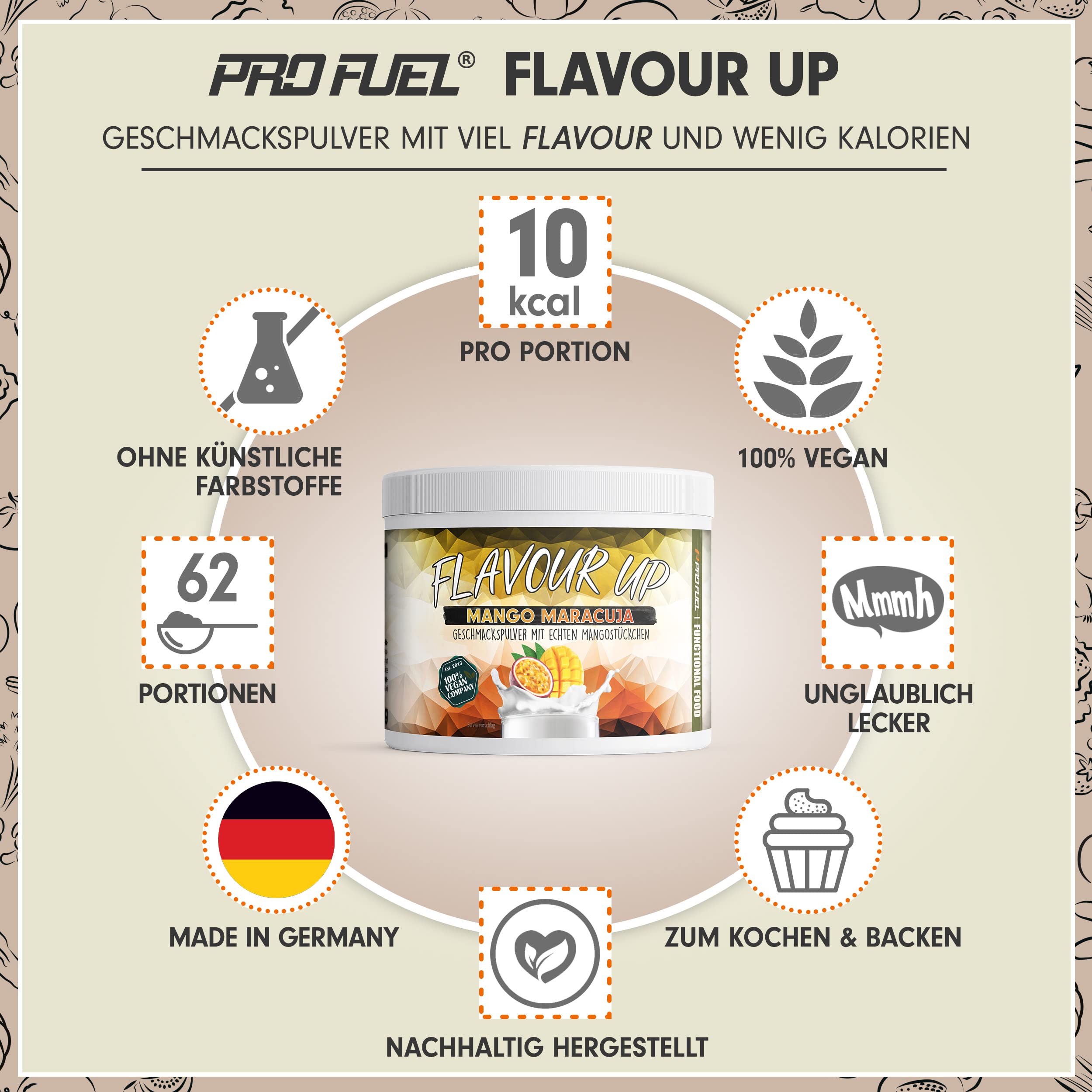 Geschmackspulver MIX PACK mit 8x30g Proben, 8 unglaublich leckere Flavours, nur 8-14 kcal pro Portion, Aroma & angenehme Süße, vielseitig einsetzbar für Lebensmittel & Getränke, FLAVOUR UP