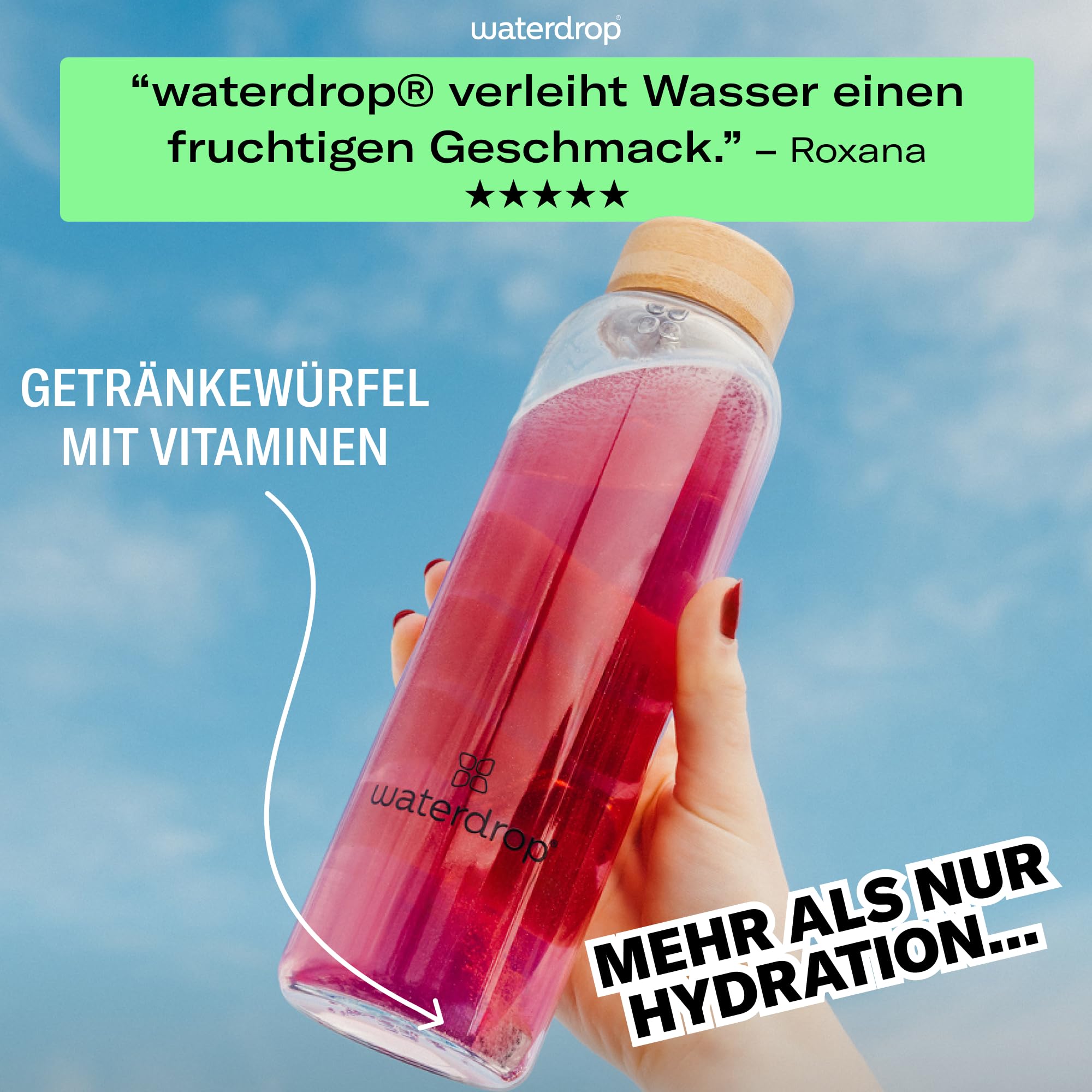 waterdrop® Beeren & Früchte Set – 48 Waterdrop Würfel in 4 verschiedenen Sorten – Zuckerfreier Durstlöscher & Alternative zu Getränkesirup und Geschmackspulver – Flavour Drops im Wasser auflösen