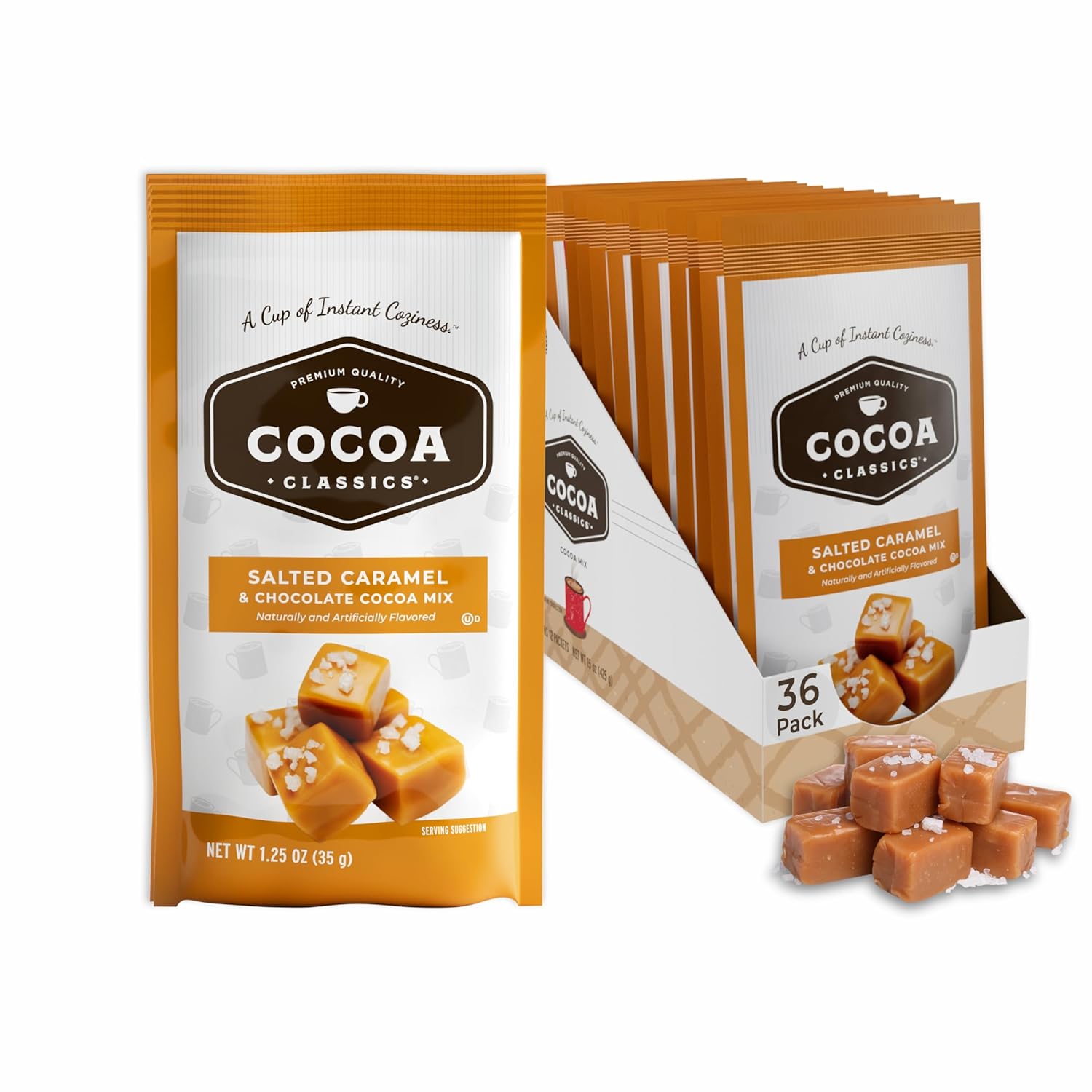 Cocoa Classics Chocolate Supreme Cocoa Mix, Hot Chocolate, Made with Nonfat Milk, Just Add Hot Water, Make Hot or Iced Cocoa, Gluten Free & Kosher Dairy Friendly, 1.25oz Packets (Pack of 36)