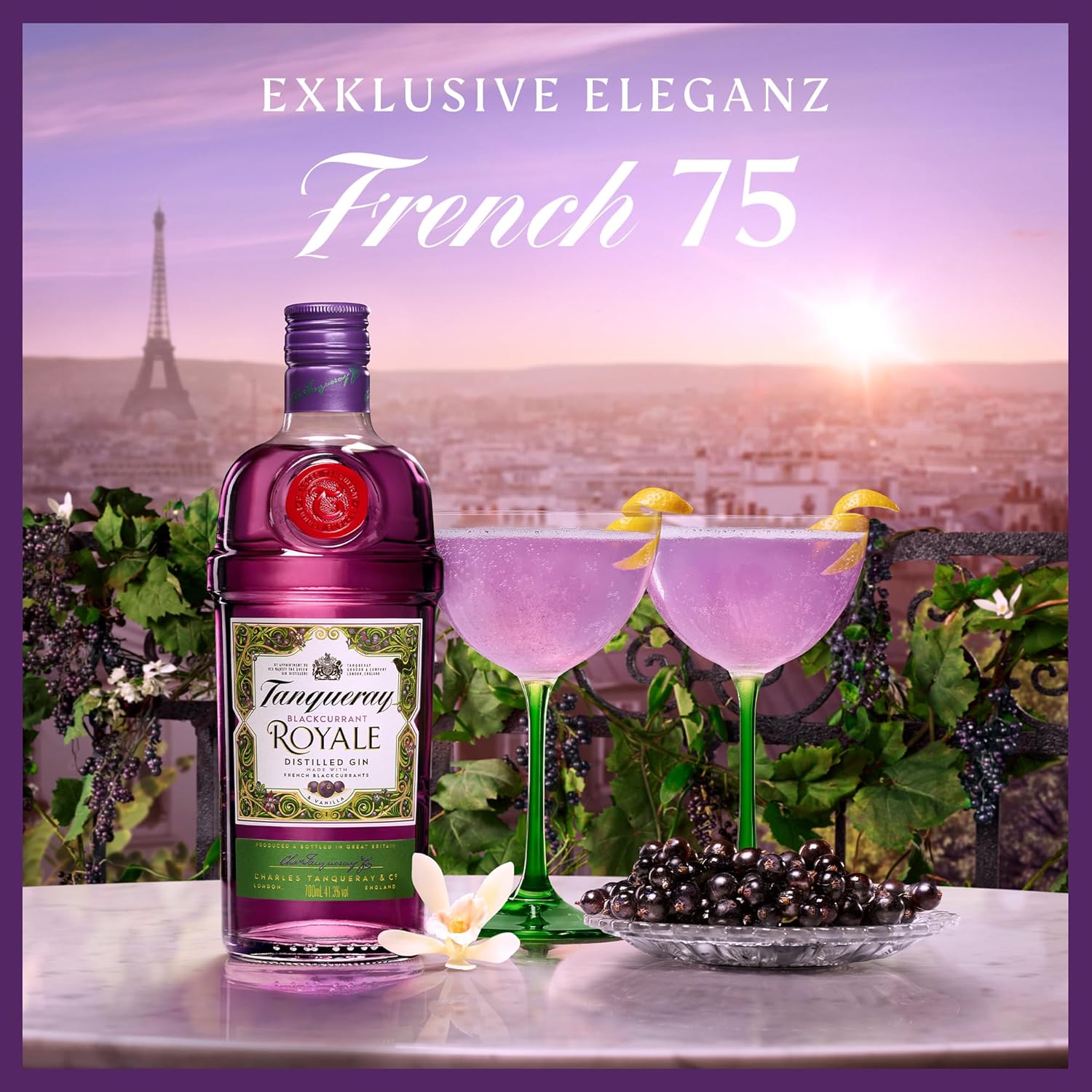 Tanqueray London Dry Gin | aromatischer Gin | 4-fach destilliert auf englischem Boden | 43,1% vol | 1000ml Einzelflasche