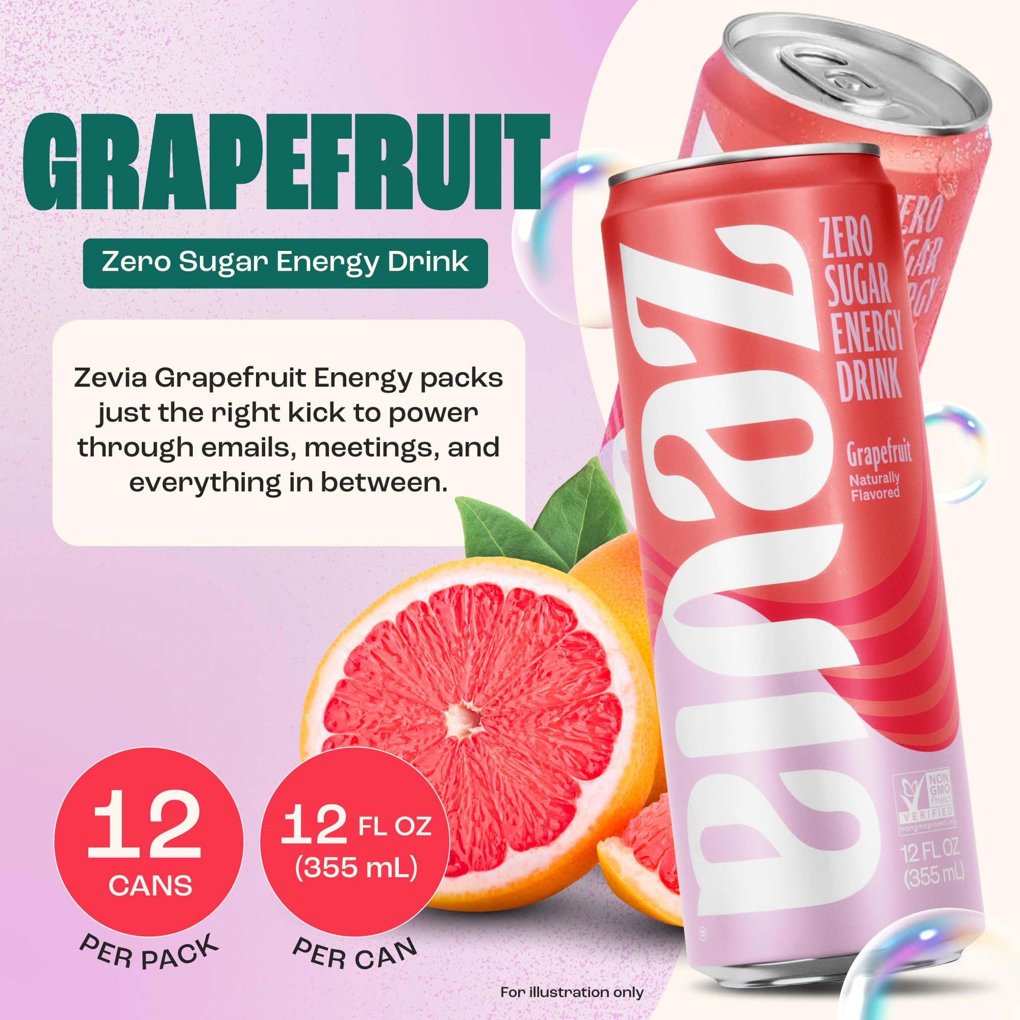 Zevia Zero Sugar Energy Drink, Classic Variety Pack, 12 oz Cans (12-Pack) – Naturally Sweetened, Non-GMO Project Verified, Gluten-Free, Vegan