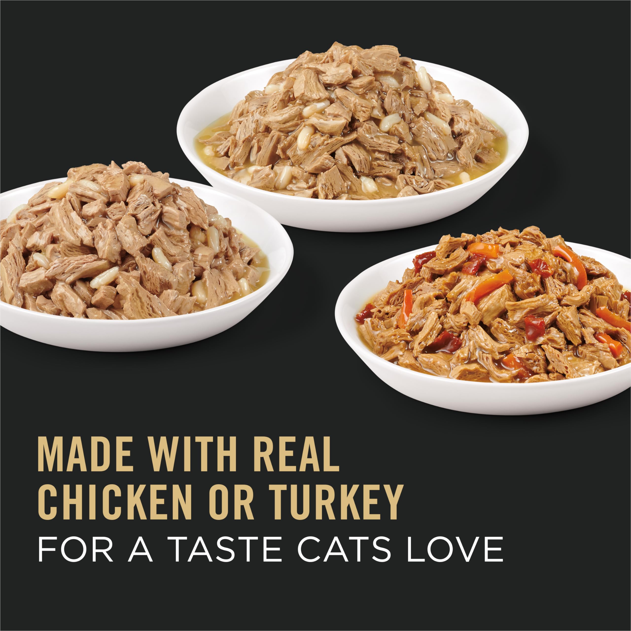 Purina Pro Plan Gravy, High Protein Wet Cat Food Variety Pack, Complete Essentials Chicken and Turkey Favorites - (Pack of 24) 3 oz. Cans