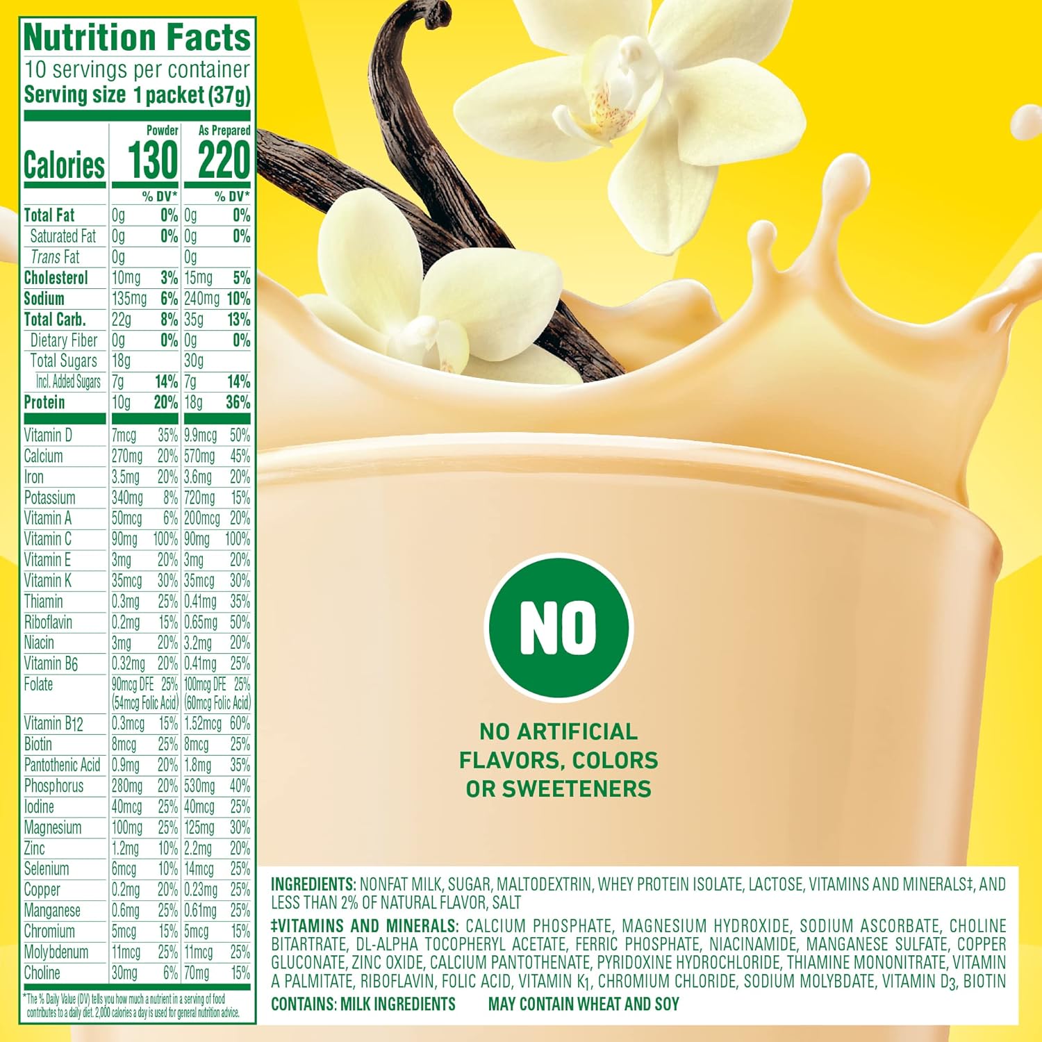 Carnation Breakfast Essentials High Protein Oral Supplement Classic French Vanilla Flavor 1.31 oz. Packet 60 Ct