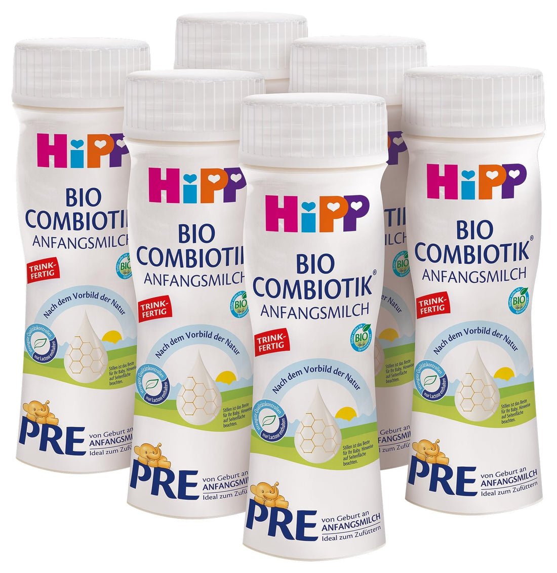 HiPP PRE Bio Combiotik (4 x 600g), Anfangsmilch von Geburt an, mit natürlichen Milchsäurekulturen, enthält nur Lactose als Kohlenhydrat, ideal zum Zufüttern
