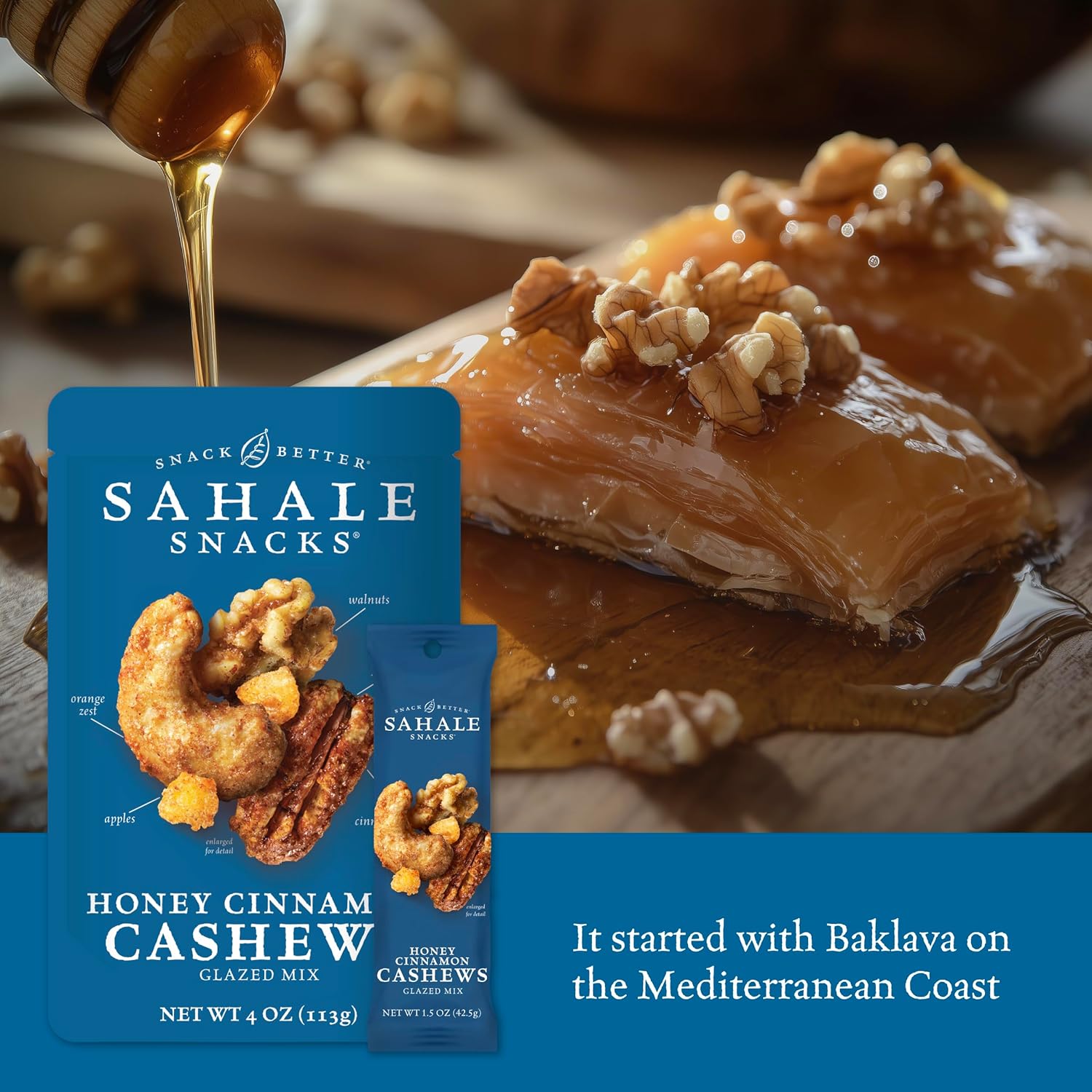 Sahale Snacks Glazed Mix Nut Blend Variety Pack, 1.5 Oz Grab & Go Bags (12 Total Packs) - Four Different Dry-Roasted Deluxe Mixed Nuts Blends Included - Non-GMO Kosher & Certified Gluten-Free Snacks