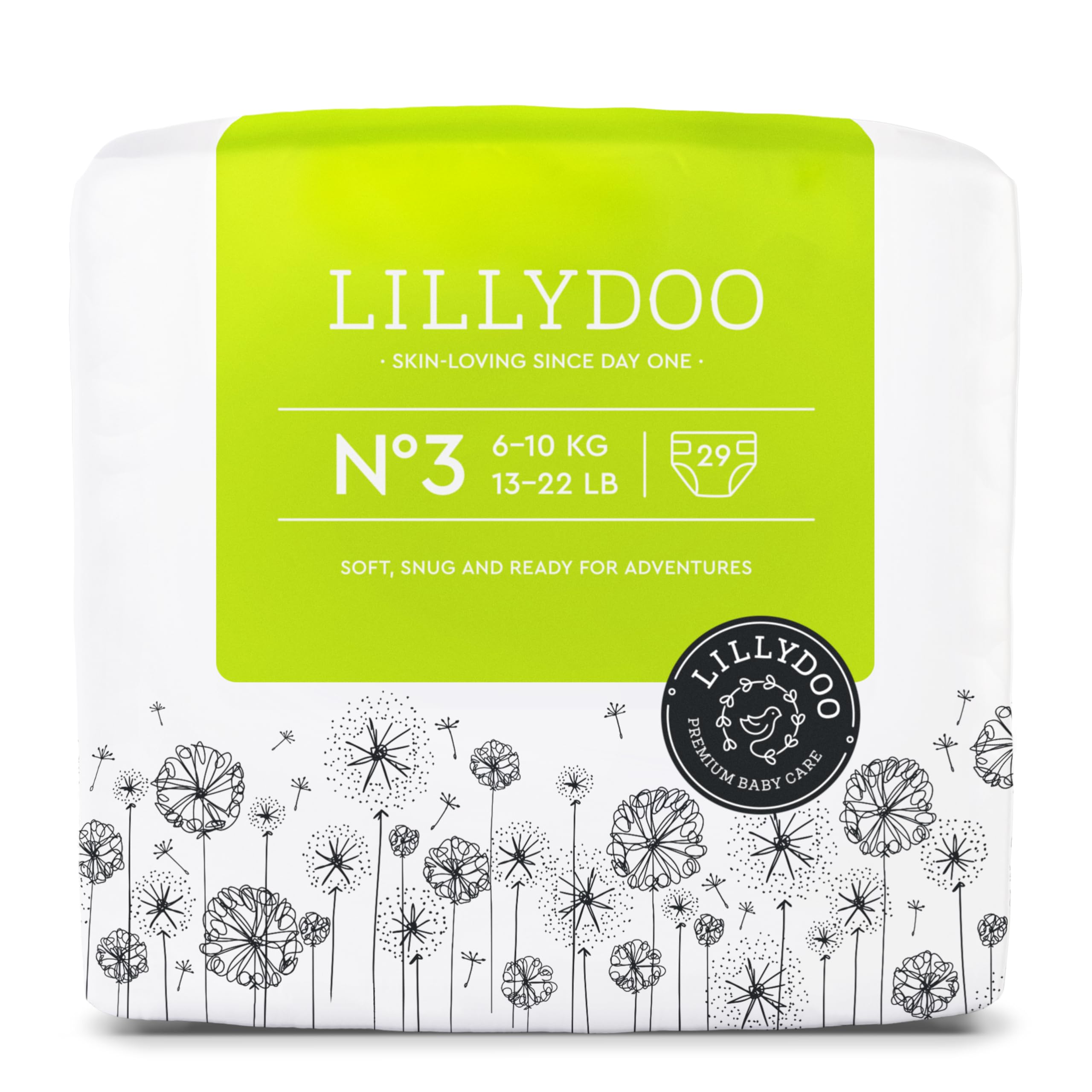 LILLYDOO hautfreundliche Baby Windeln - Größe 1 (2+ kg), 24 Stück, Sicherer Auslaufschutz, Weich, Ohne Parfüme & Lotionen für empfindliche Haut, Dermatologisch getestet