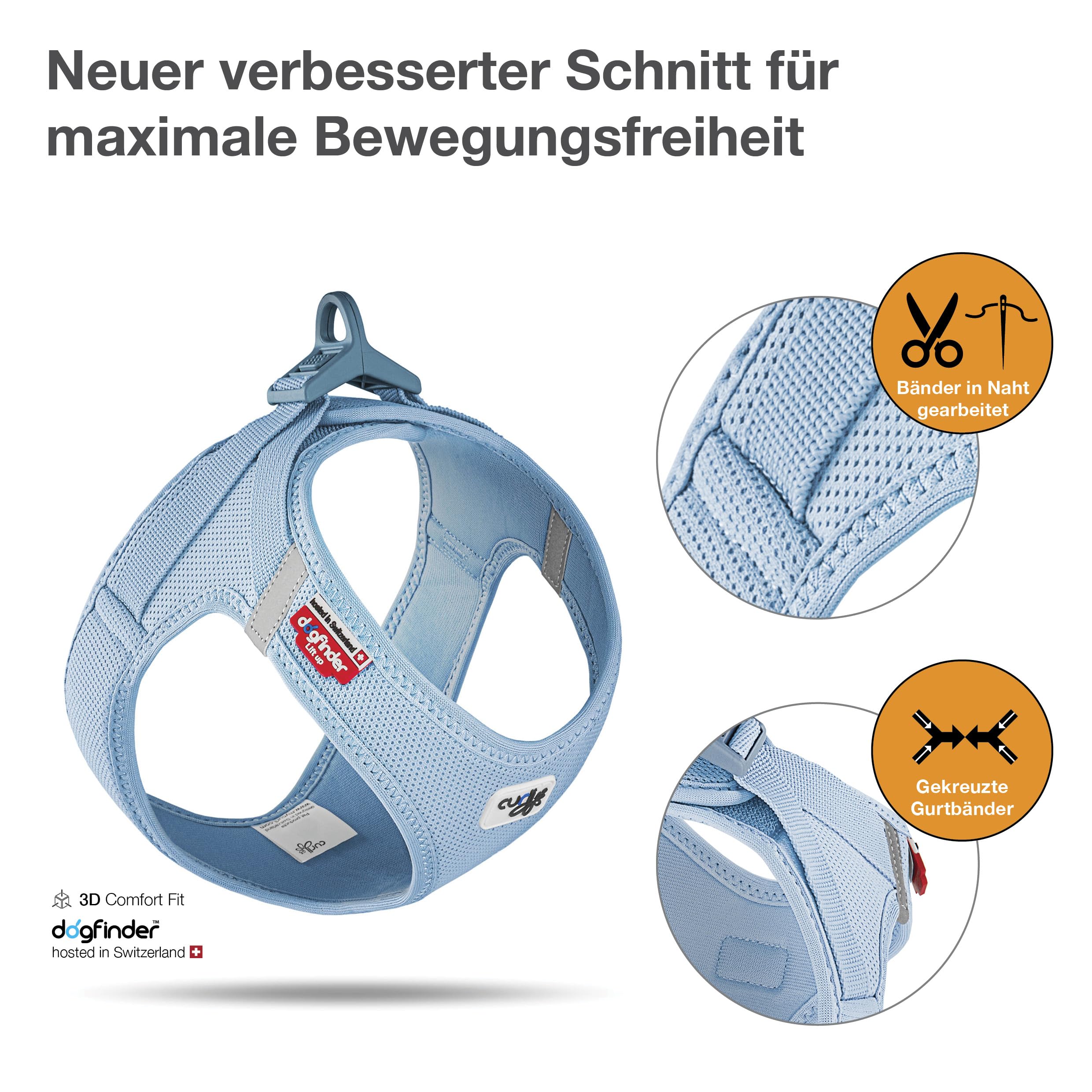 Vest Harness curli Clasp Air-Mesh Black S
