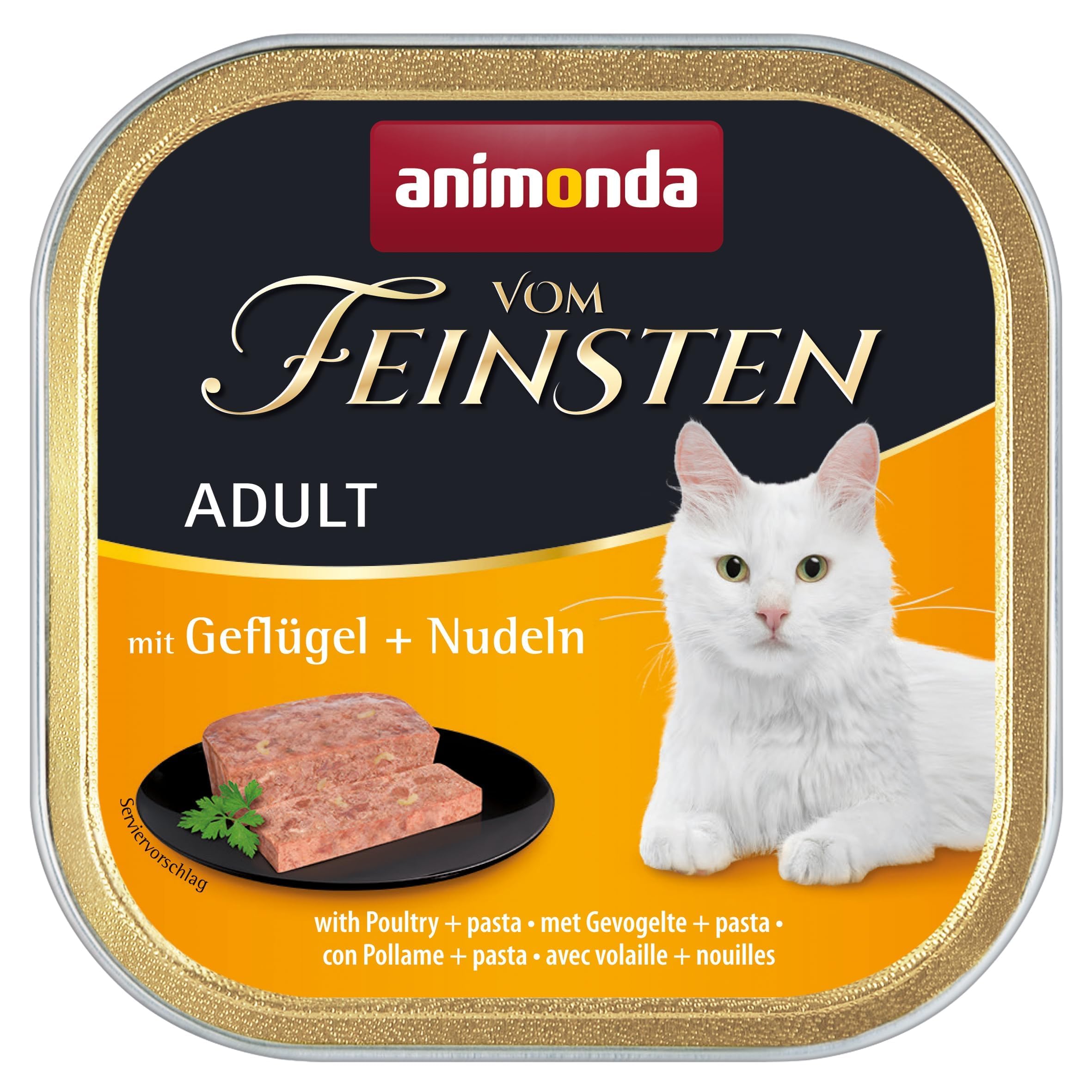 animonda Vom Feinsten Adult Vielfalt (32 x 100 g), Nassfutter für ausgewachsene Katzen, Katzenfutter ohne Getreide und Zucker, mit 100 % frischen, fleischlichen Zutaten