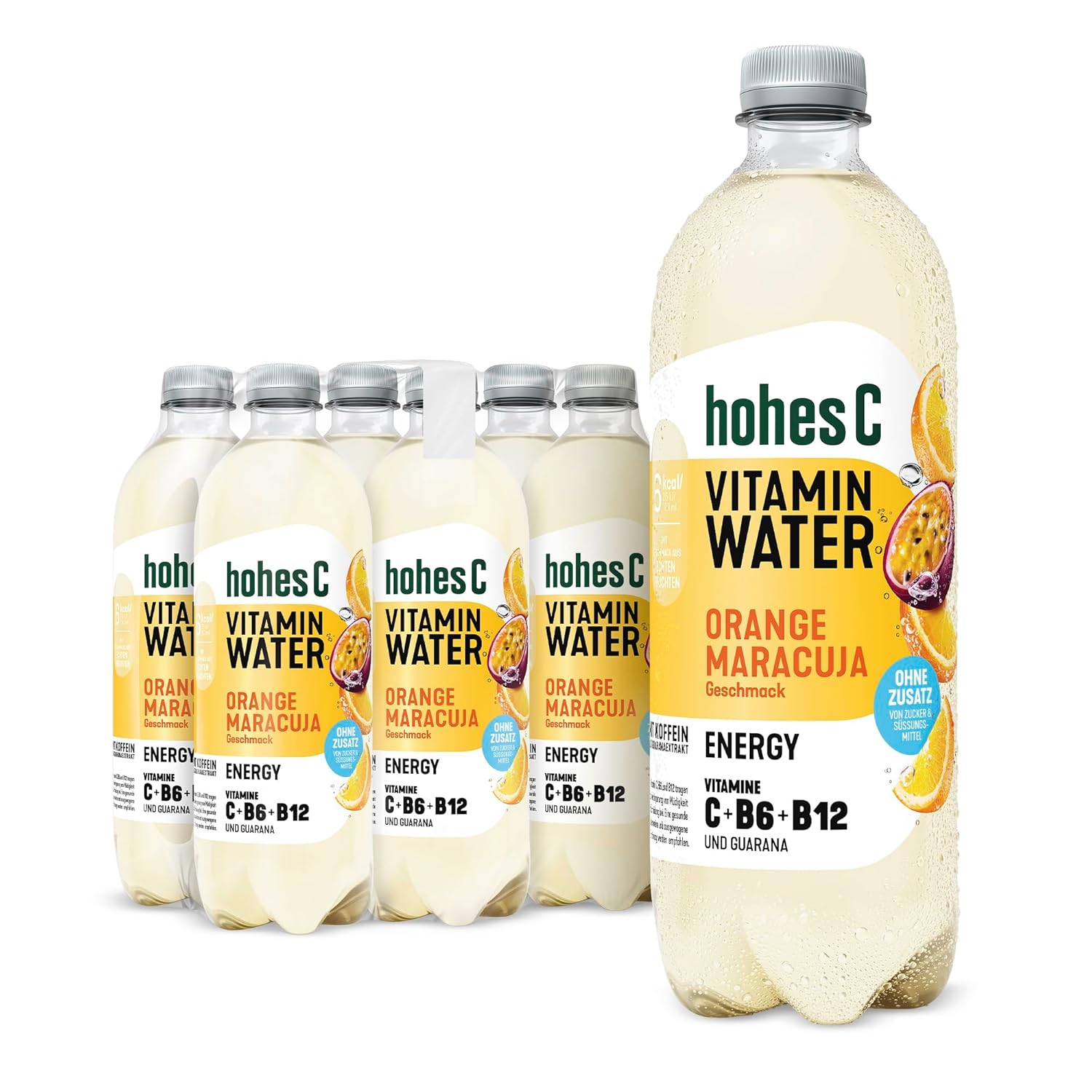 hohes C Vitamin Water Protect Limette & Ingwer (6 x 750ml), für dein Immunsystem: Vitamin C, D, E + Zink, gegen oxidativen Stress, nur 6kcal/100ml, ohne Zuckerzusatz & Süßungsmittel, vegan