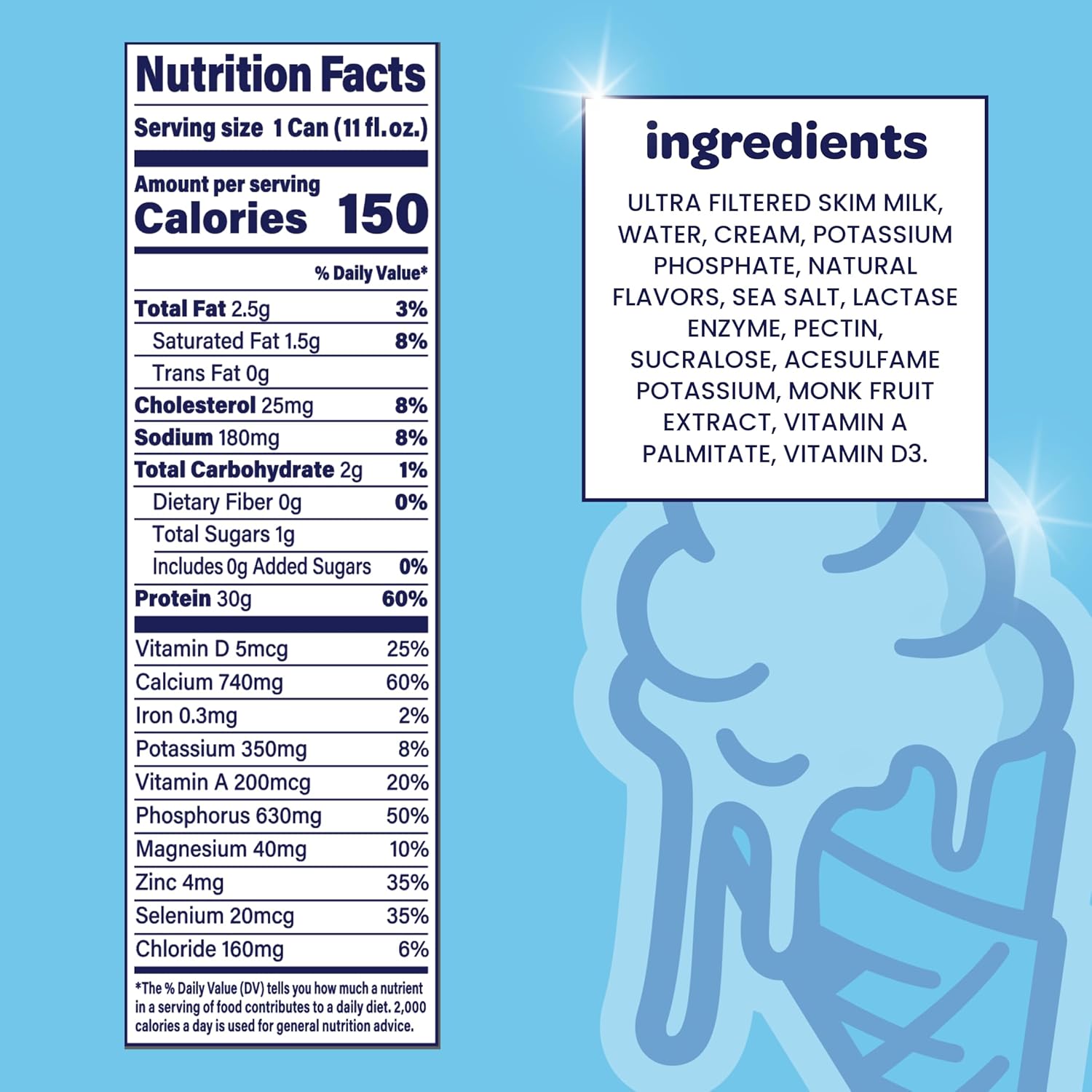 Nurri - 30g Protein Ultra Filtered Milk Shake – Chocolate - Lactose Free, Low Sugar, 150 Calories, 10 Vitamins and Minerals - 11 fl oz, 10 Cans