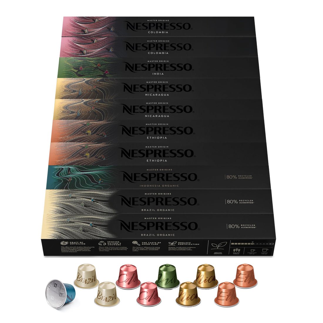 NESPRESSO ORIGINAL Ispirazione Italiana Auswahl 100 Kaffeekapseln | Arabica & Robusta Kaffee | Mittlere bis dunkle Röstung