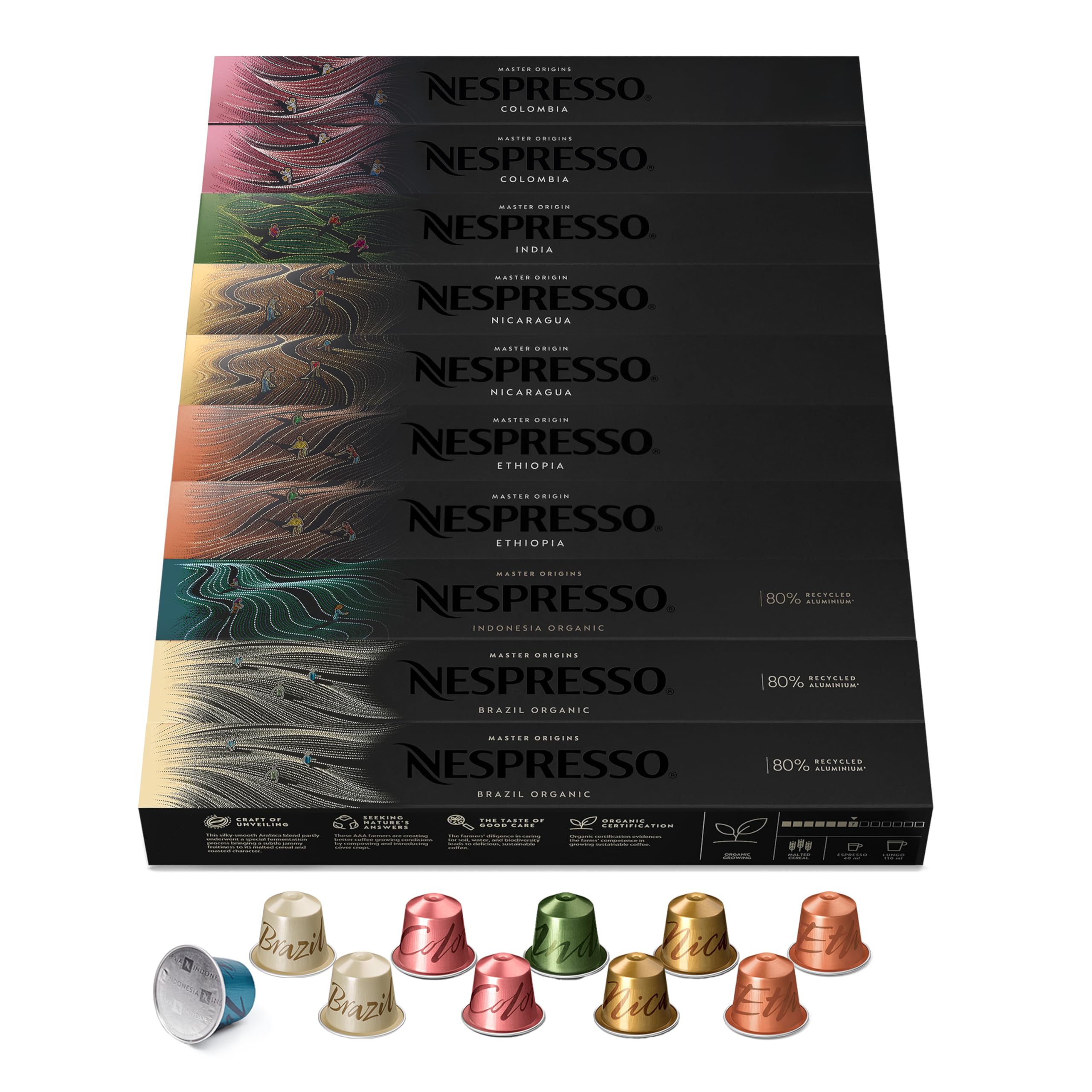 NESPRESSO ORIGINAL Ispirazione Italiana Auswahl 100 Kaffeekapseln | Arabica & Robusta Kaffee | Mittlere bis dunkle Röstung