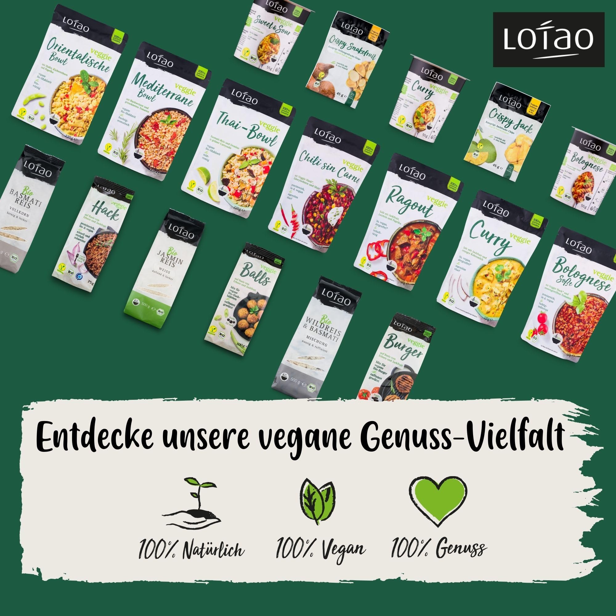 Lotao Veggie Hack – Bio, Vegan, Proteinreich – 1000g Hack auf Erbsenprotein-Basis mit Jackfruit – Perfekt für Bolognese, Burger, Braten & vieles mehr