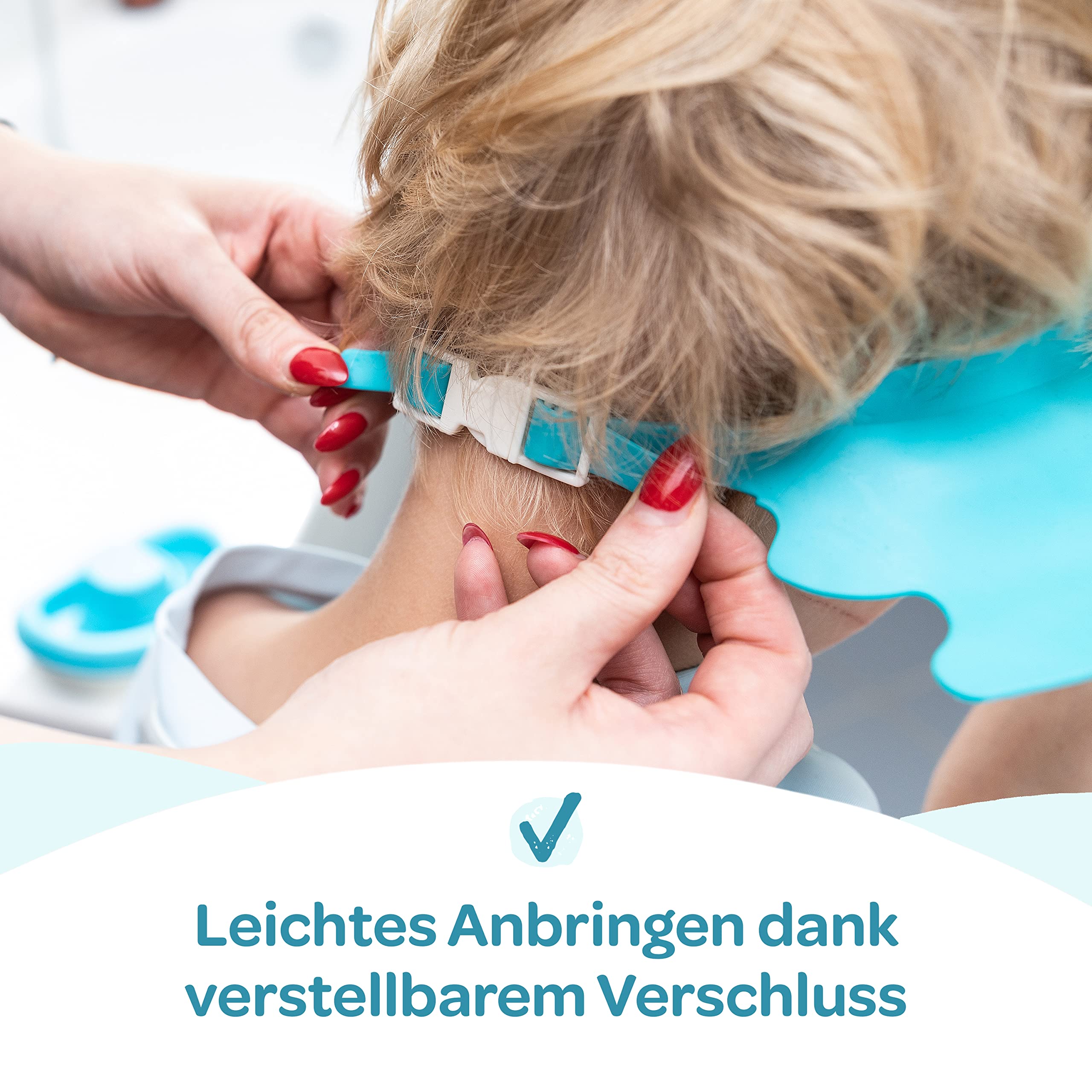 Duschhaube Kinder –- eine Duschhaube für sorgenfreies Haare waschen Kinderschutz (Blau)