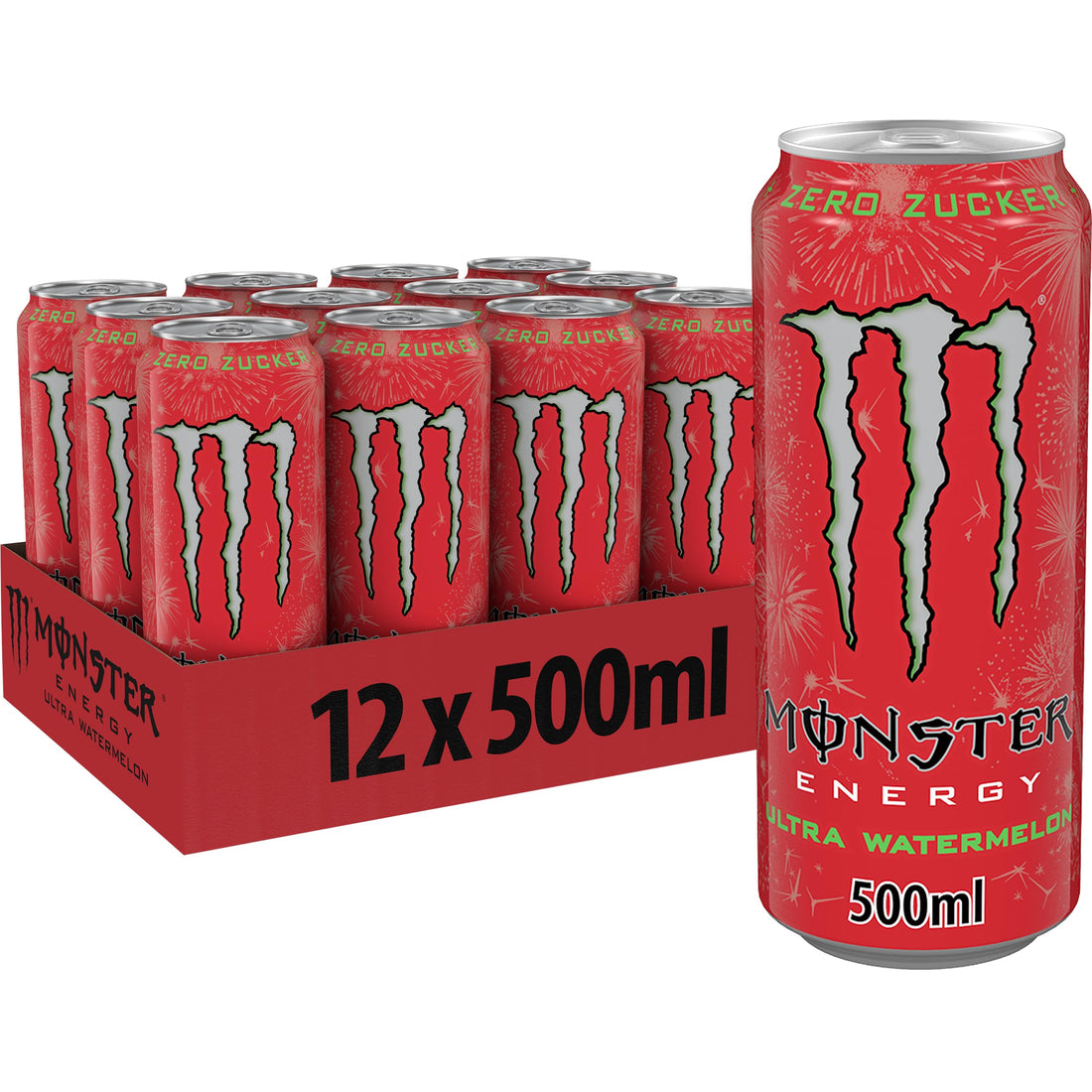 Monster Energy Ultra Fiesta - koffeinhaltiger Energy Drink mit leichtem Mango-Geschmack - ohne Zucker und ohne Kalorien - in praktischen Einweg Dosen (12 x 500 ml)
