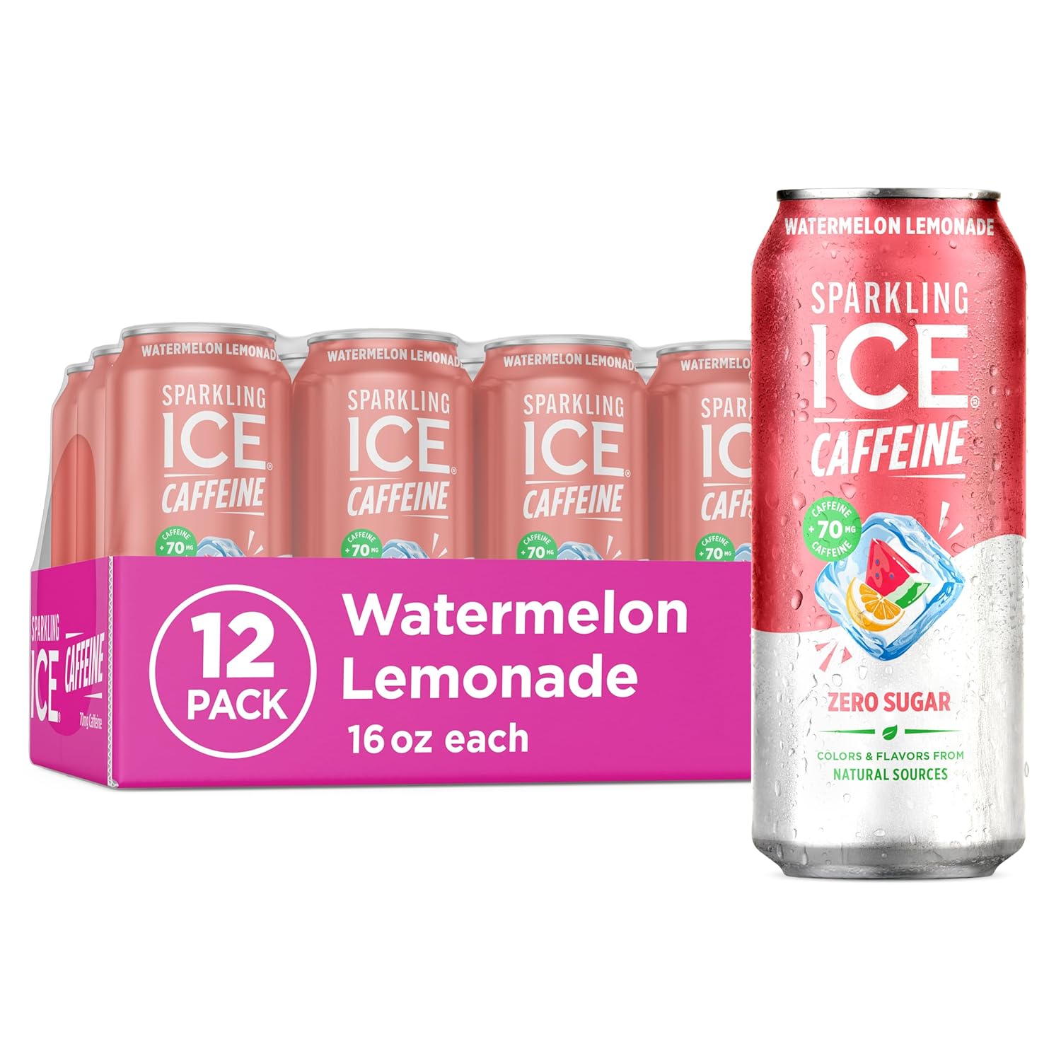 Sparkling Ice Caffeine Citrus Twist Sparkling Water with Caffeine, Zero Sugar, with Antioxidants and Vitamins,16 fl oz Cans (Pack Of 12)