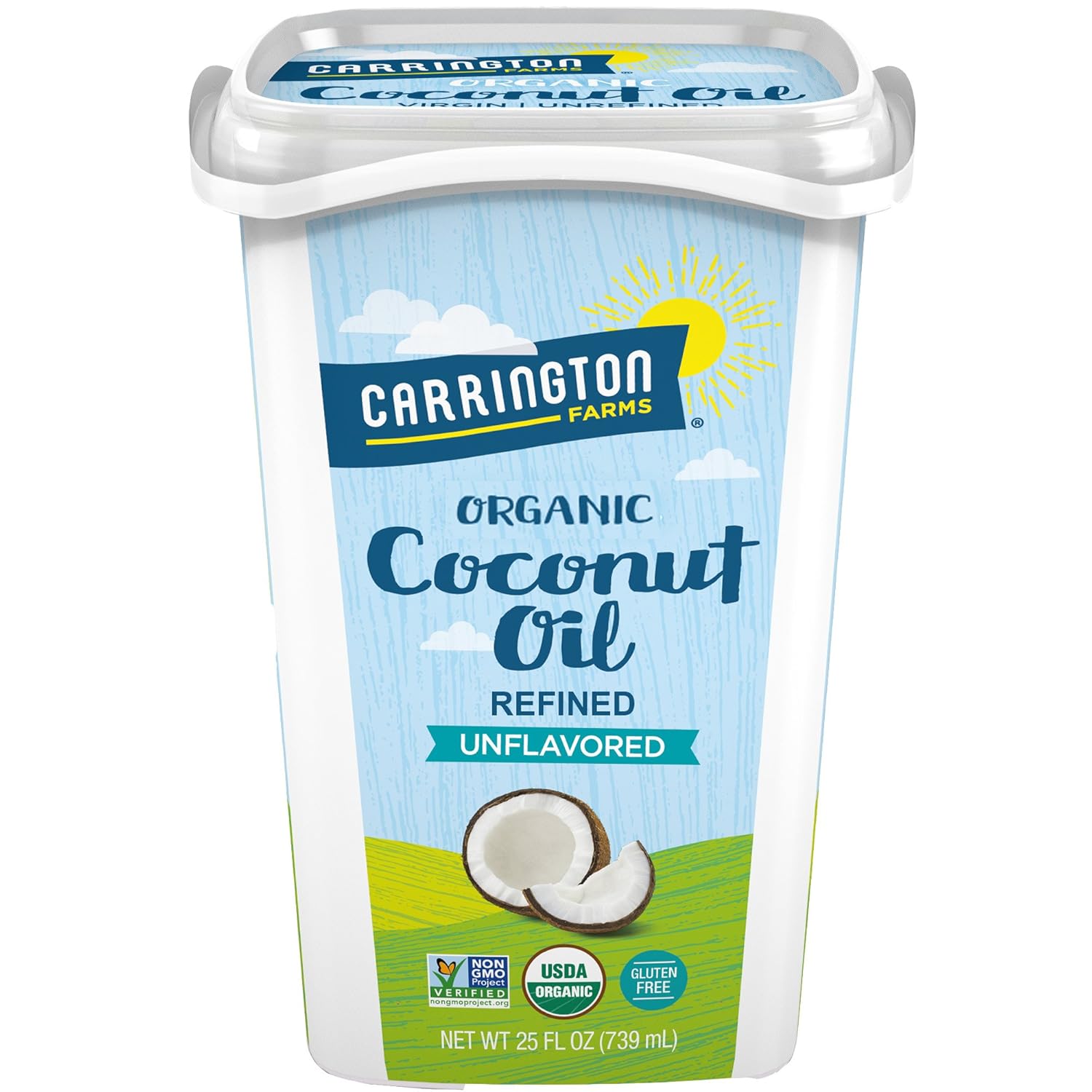Carrington Farms Organic Liquid Coconut Cooking Oil, 32 Fl Oz –Unflavored, Unscented, High Smoke Point, MCT-Rich, No Trans Fat – For Cooking, Sautéing, Frying & Baking – Gluten Free, Non-GMO, Hexane Free, BPA Free Bottle