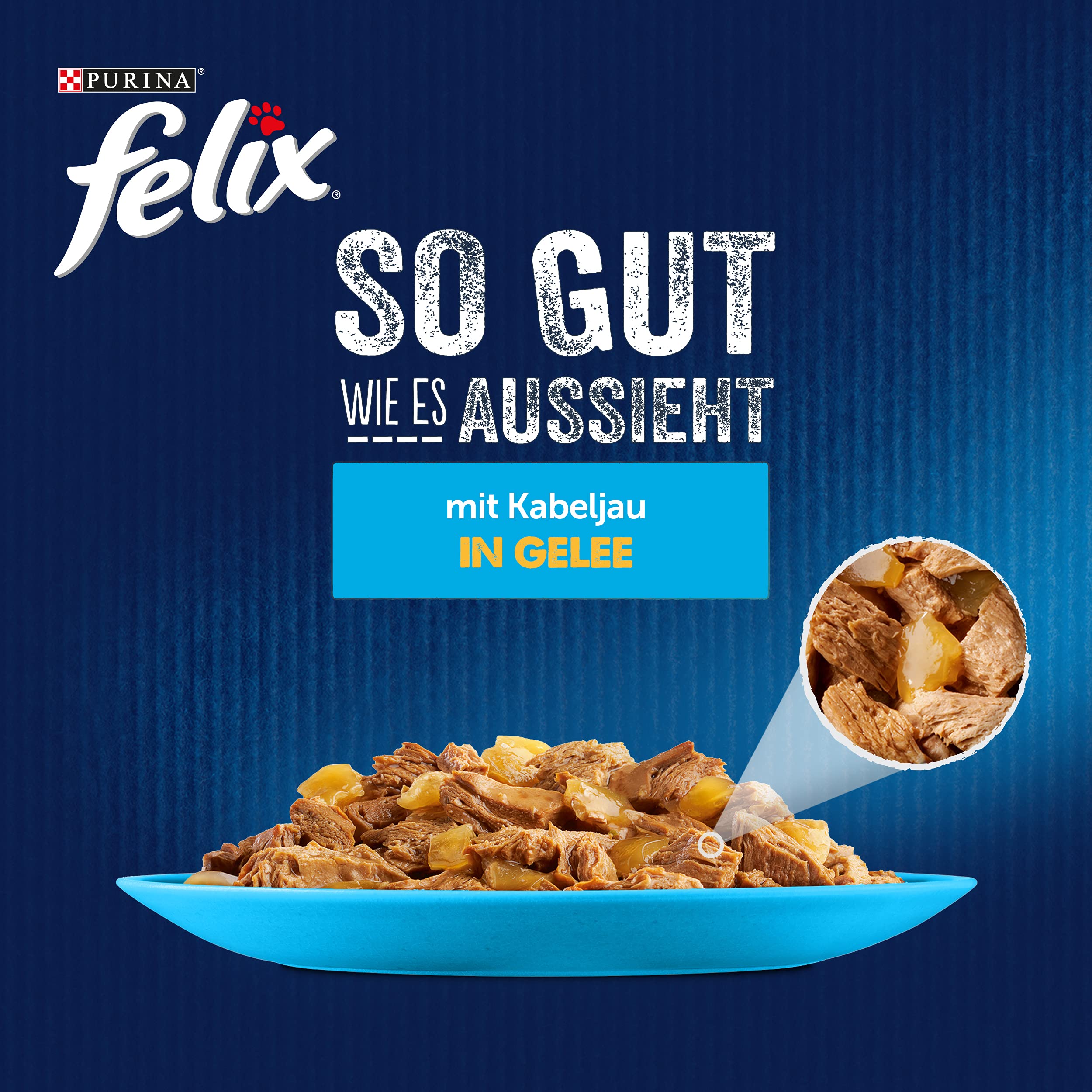 Felix So gut wie es aussieht Katzenfutter nass in Gelee, mit Huhn, 26er Pack (26 x 85g)