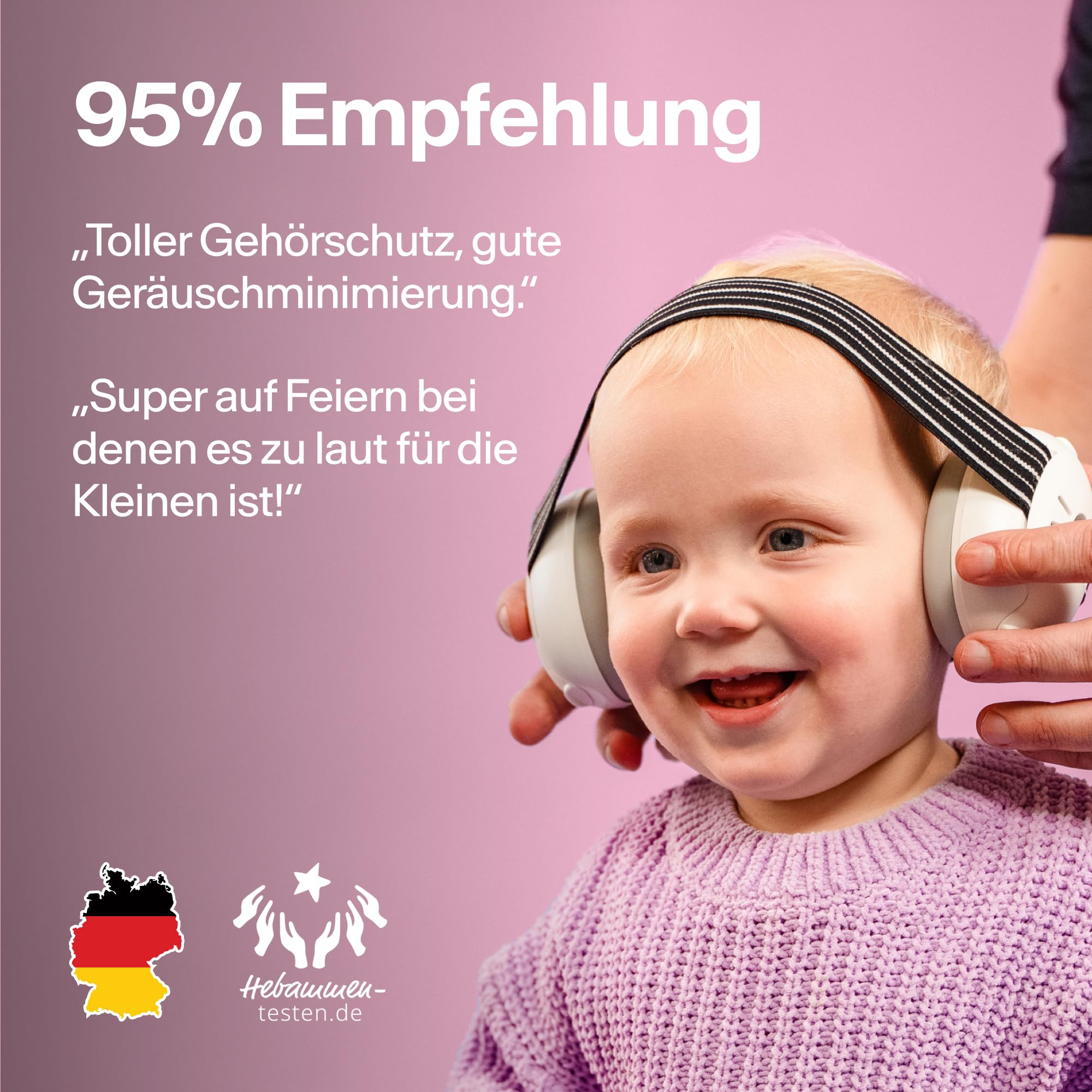 Alpine Muffy Baby Classic - Gehörschutz für Babys - Verstellbares ANTI-SLIP-Kopfband bis 48 Monate - In Deutschland auf Sicherheit getestet - Lärmschutz Kopfhörer verhindert Gehörschäden, Schwarz