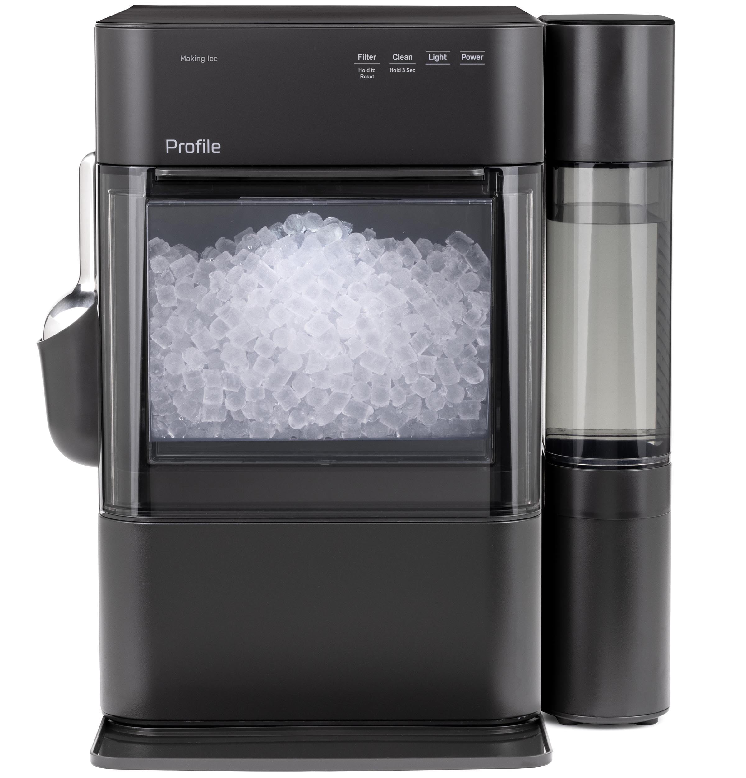 GE Profile Opal 2.0 Ultra Nugget Ice Maker with .75 Gallon Side Tank and Scale Inhibiting Filter, Scoop Included, 38 lbs in 24 Hours, Pellet Ice Machine with WiFi & Smart Connected, Stainless Steel