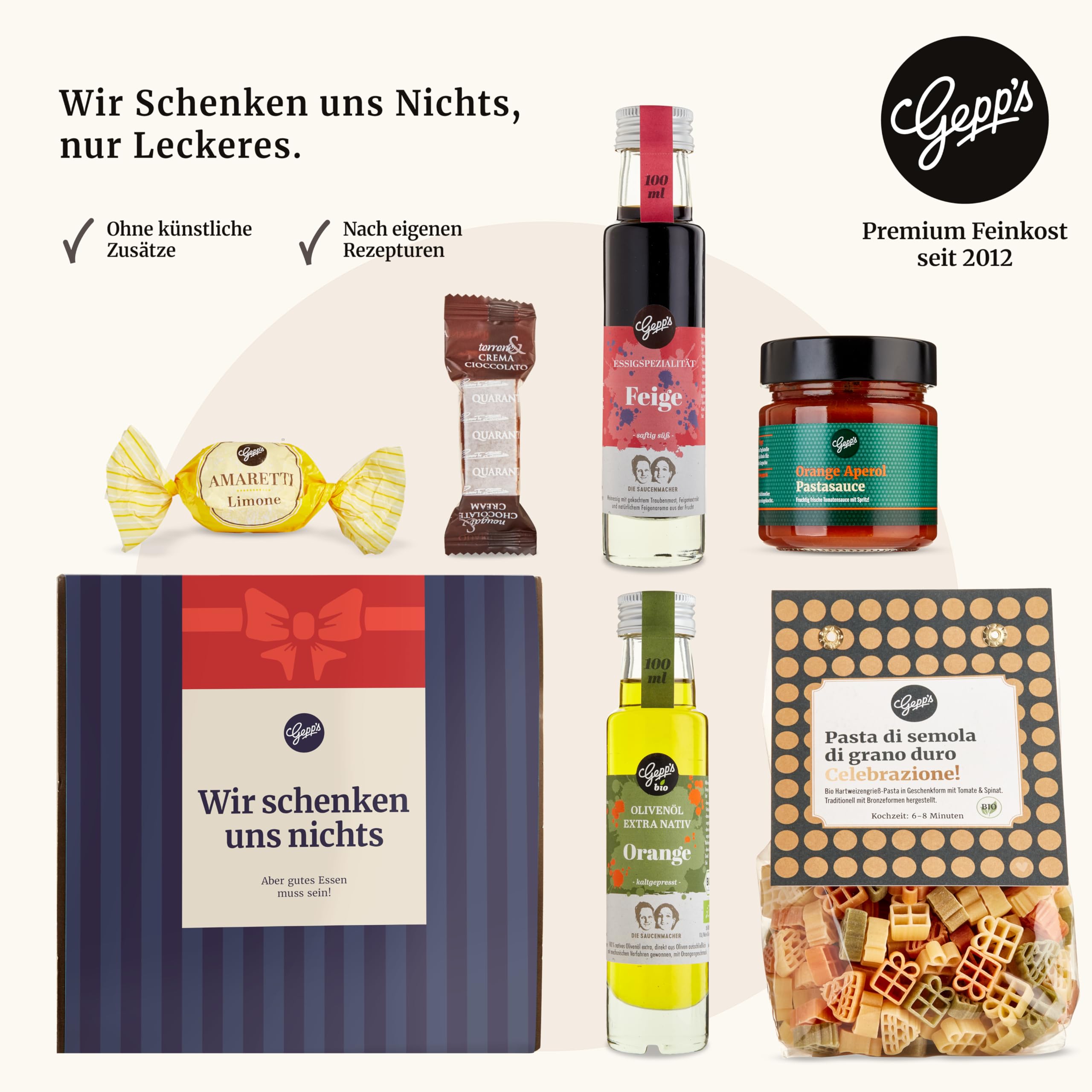 Gepp’s Feinkost Herrenhandtasche I Lustiges Männergeschenk gefüllt mit Delikatessen wie Knoblauch-Chili-Sauce, Edelkräuter-Olivenöl, Texas BBQ Rub I Geschenkidee für Männer