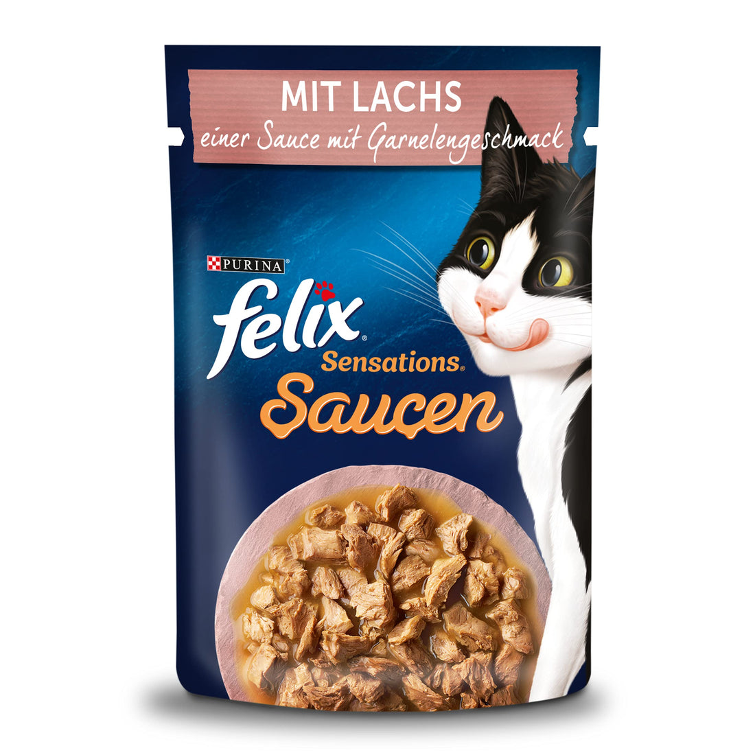 Felix Sensations Saucen Katzenfutter nass, Sorten-Mix, 4er Pack (4 x 24 Beutel à 85g)