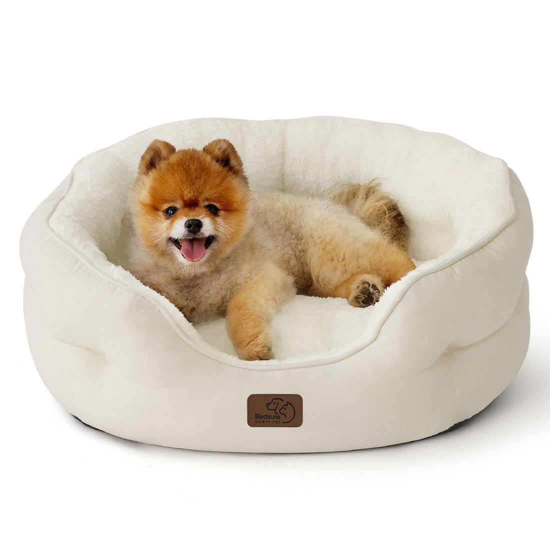 BEDSURE Katzenbett waschbar Katzen Bettchen - 51x48x15cm Katzenkorb mit Zweiseitig Innenkissen Katzenschlafplatz für Katzen oder kleine Hunde,Grau