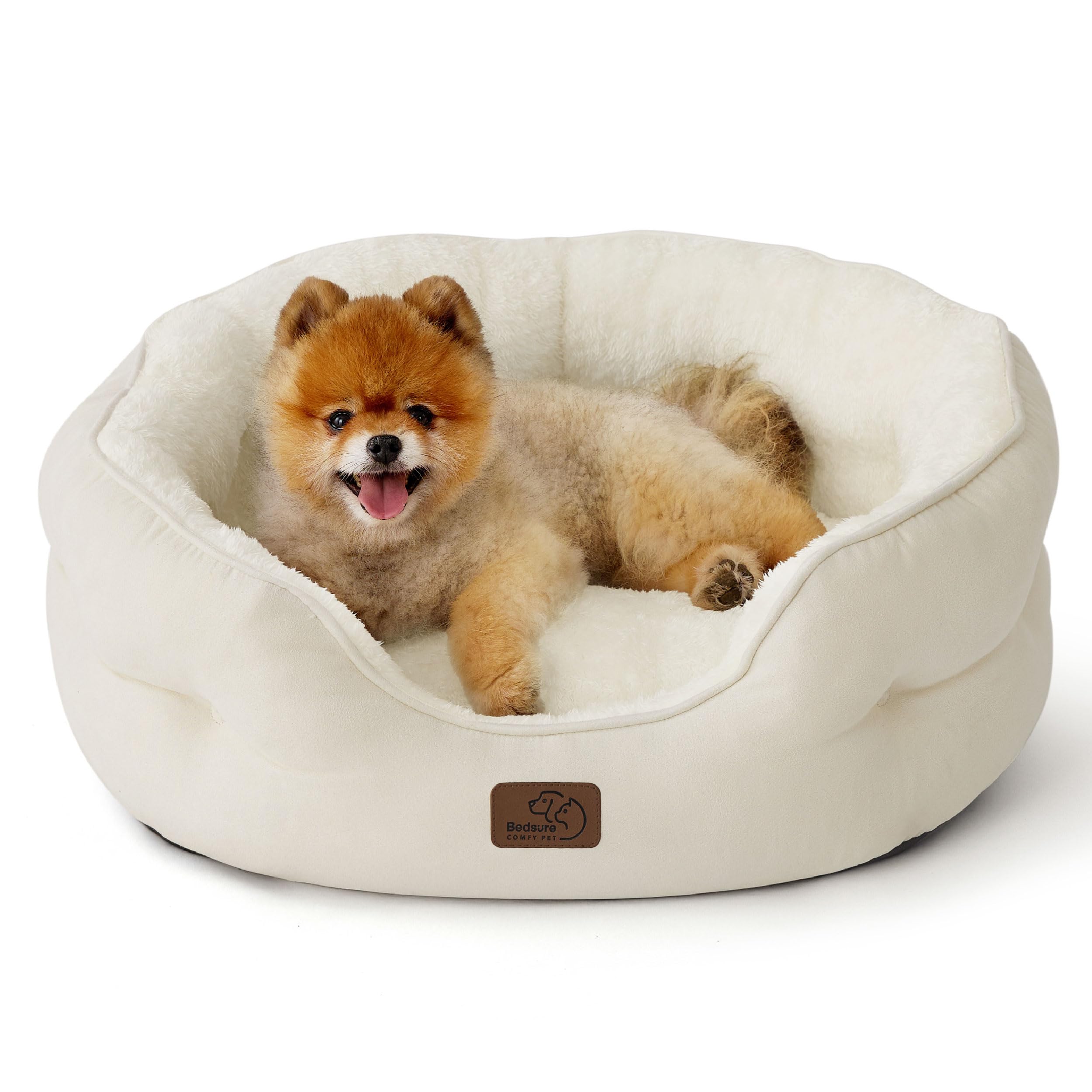 BEDSURE Katzenbett waschbar Katzen Bettchen - 51x48x15cm Katzenkorb mit Zweiseitig Innenkissen Katzenschlafplatz für Katzen oder kleine Hunde,Grau