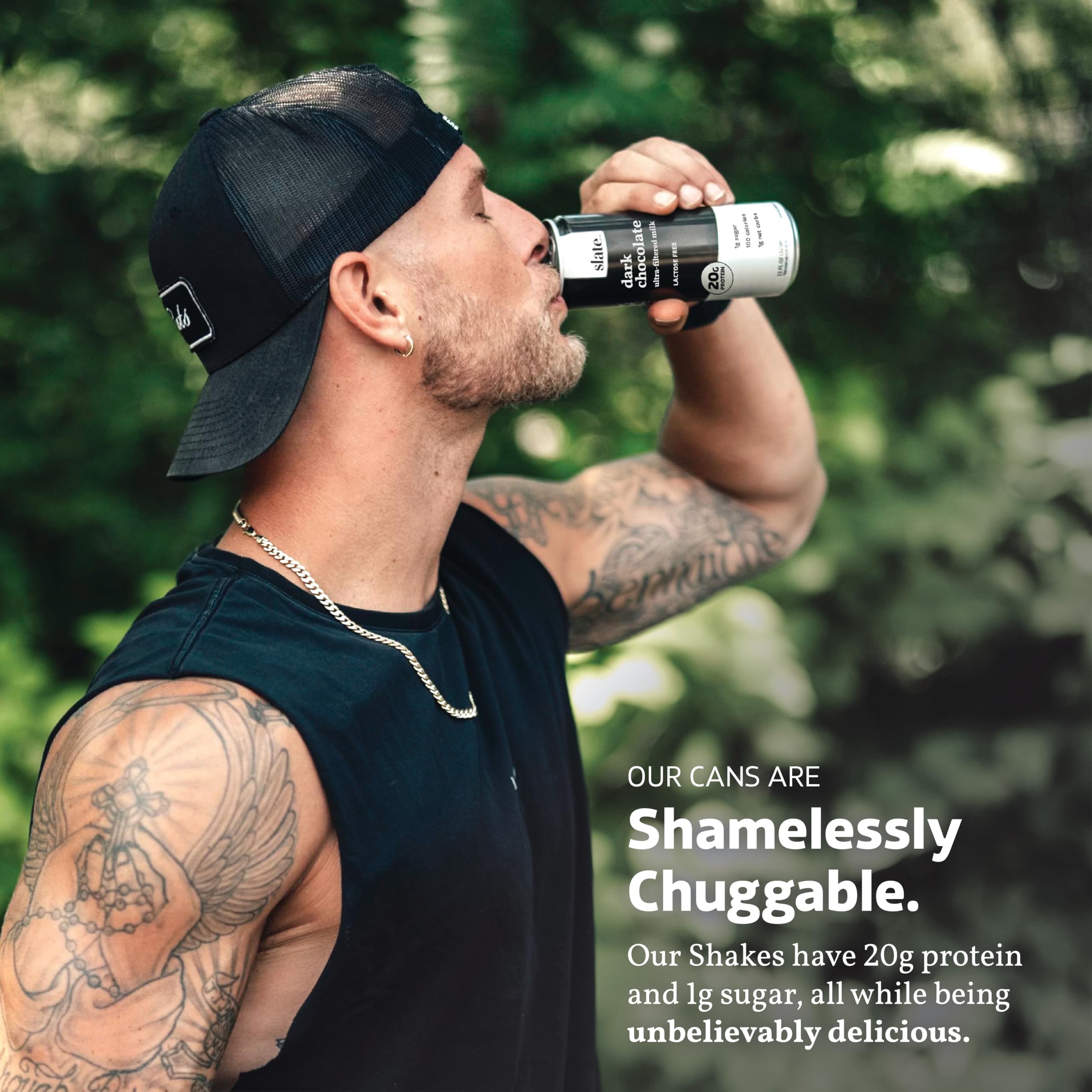 Slate Milk - High Protein Milkshake - French Vanilla - Lactose-Free, 20g Protein, 1g Sugar, 100 Calories, 1g Net Carbs, No Added Sugar - Natural, Breakfast Boost, Post Workout - 11 fl oz, 12 Cans