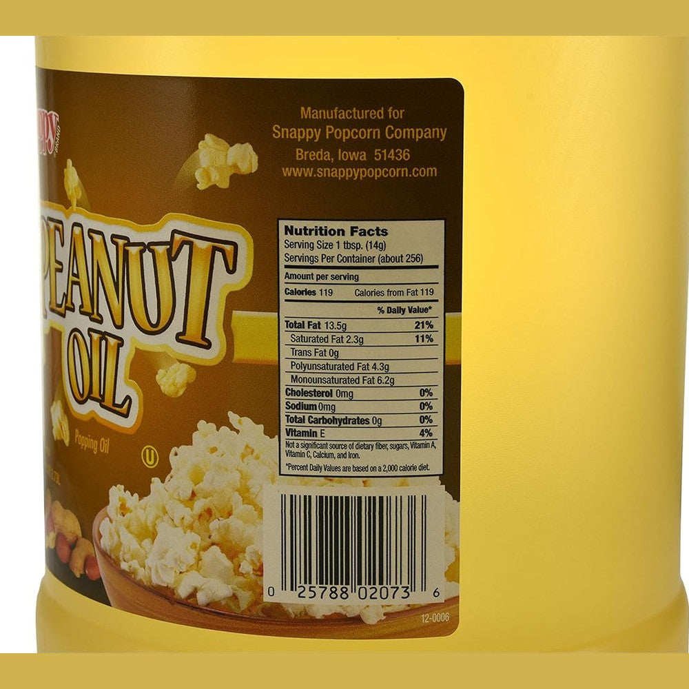 Snappy Pure Peanut Oil for Cooking and Peanut Oil for Deep Frying, High Smoke Point Cooking Oil Vegetable Oil for Turkey Fryers, Ideal Deep Frying Oil, 1 Gallon Size