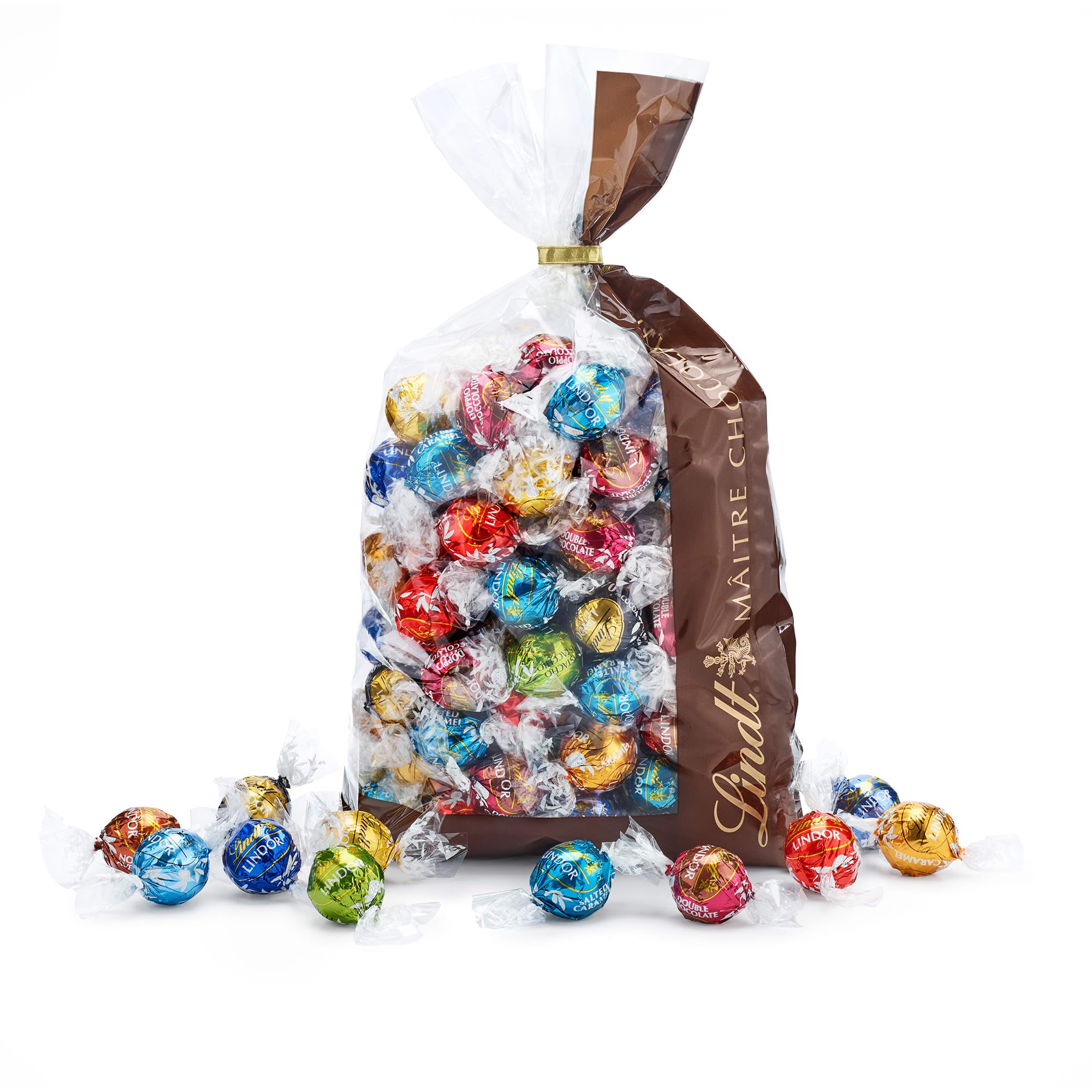 Lindt Schokolade LINDOR Mischung | 1371 g | Ca.109 Kugeln: Milch, 70%, Weiß, Milk&White, Stracciatella, Haselnuss, Salted Caramel, Double Chocolate, Feinherb, Pistazie | Schokoladengeschenk