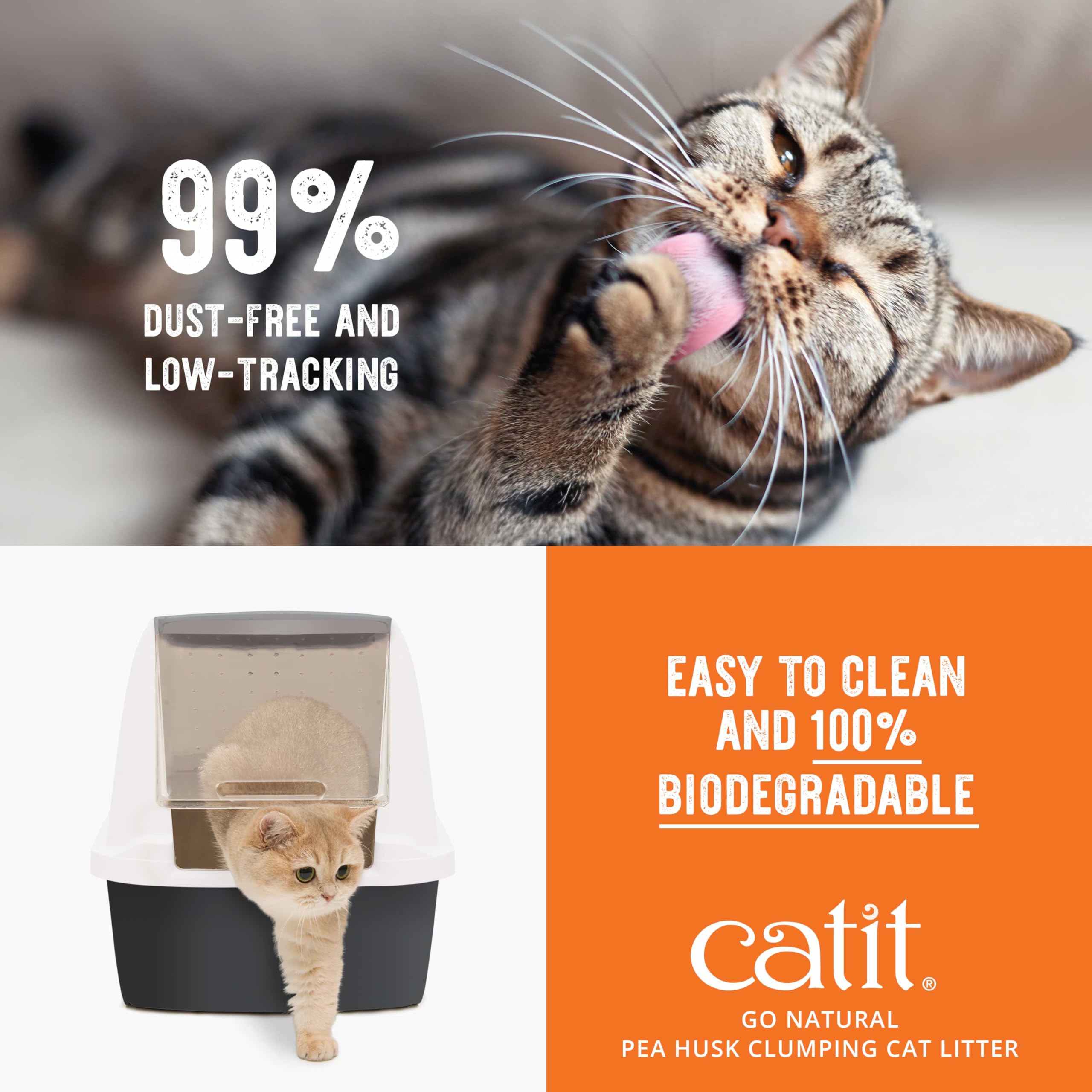 Catit Go Natural!, klumpende Katzenstreu, aus Erbsenhülsen, mit Vanilleduft, 2 x 2,8kg (5,6kg)