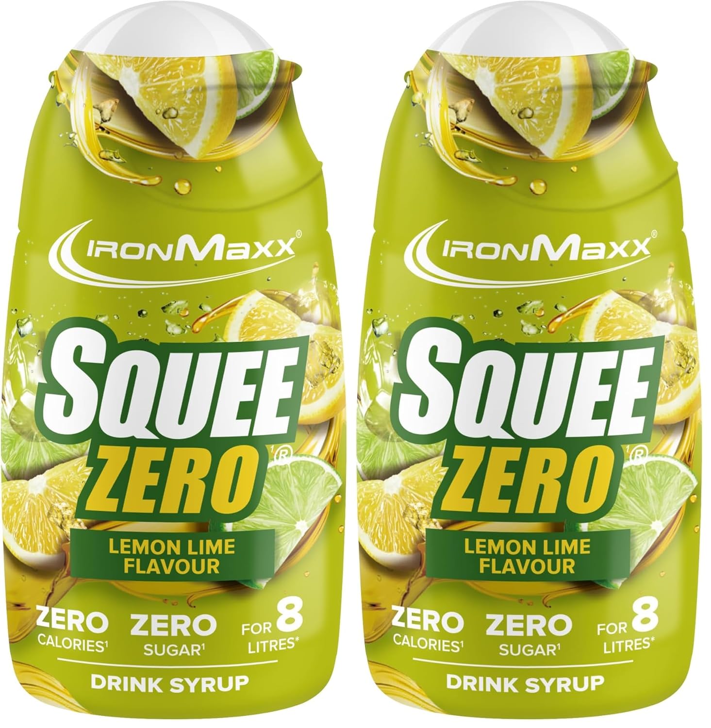 IronMaxx SqueeZero - Raspberry 65ml | Sirup, Erfrischendes Geschmackserlebnis für 8 Liter, Zuckerfrei und Kalorienfrei in 100ml verzehrfertigem Getränk