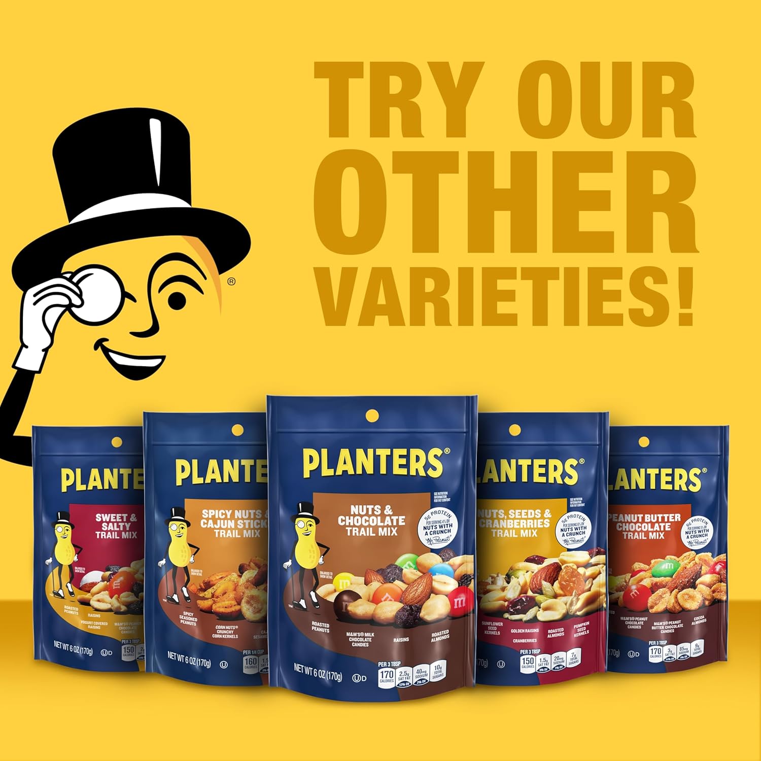 PLANTERS Tropical Fruit & Nut Trail Mix - Mixed Nuts Trail Mix Snack Packs, 6 oz Bags (Pack of 12)