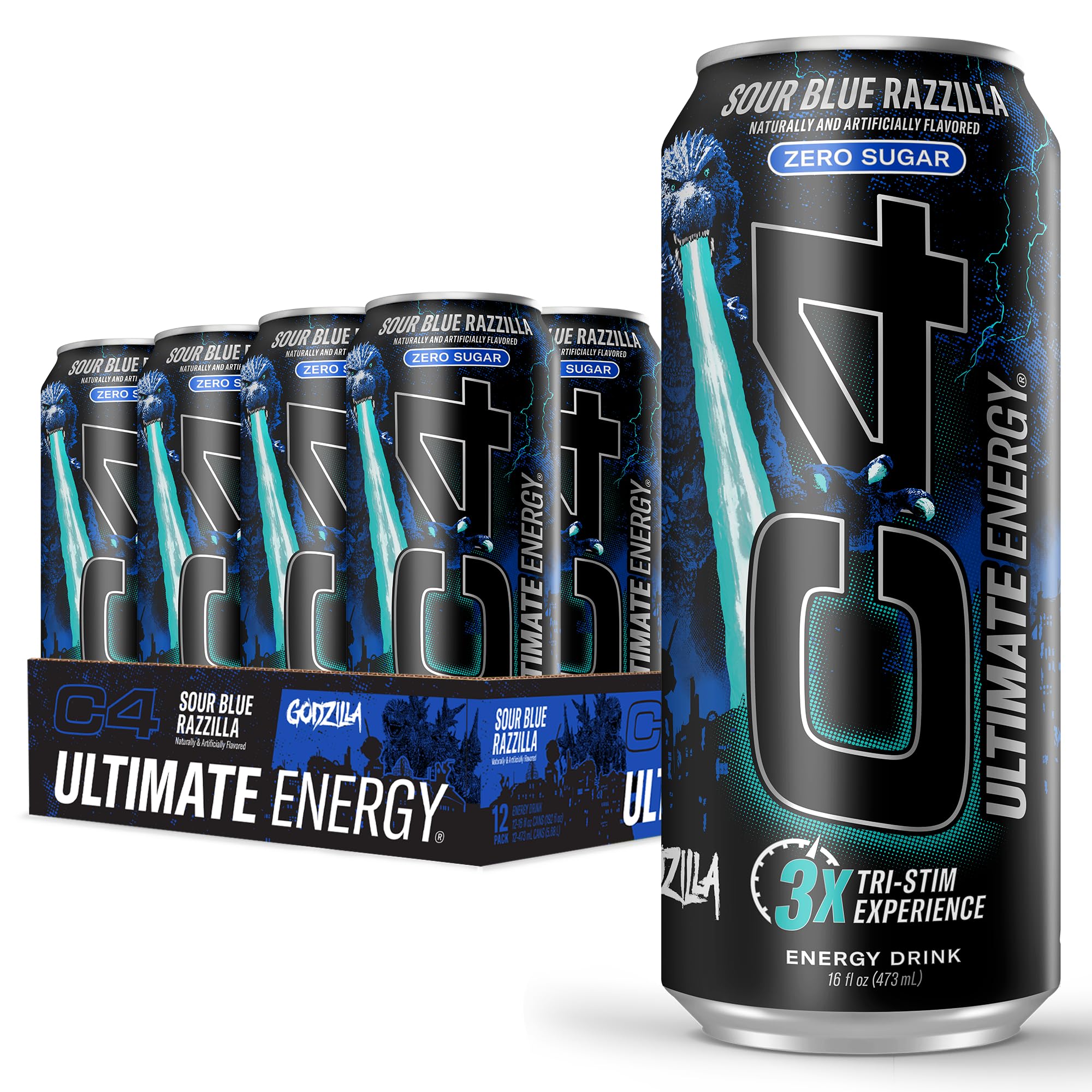 Cellucor C4 Ultimate | Pre Workout Sugar Free Energy Drink | Tri-Stim Experience with 300mg Caffeine + TeaCrine + Dynamine | Fruit Punch | 16oz (Pack of 12)