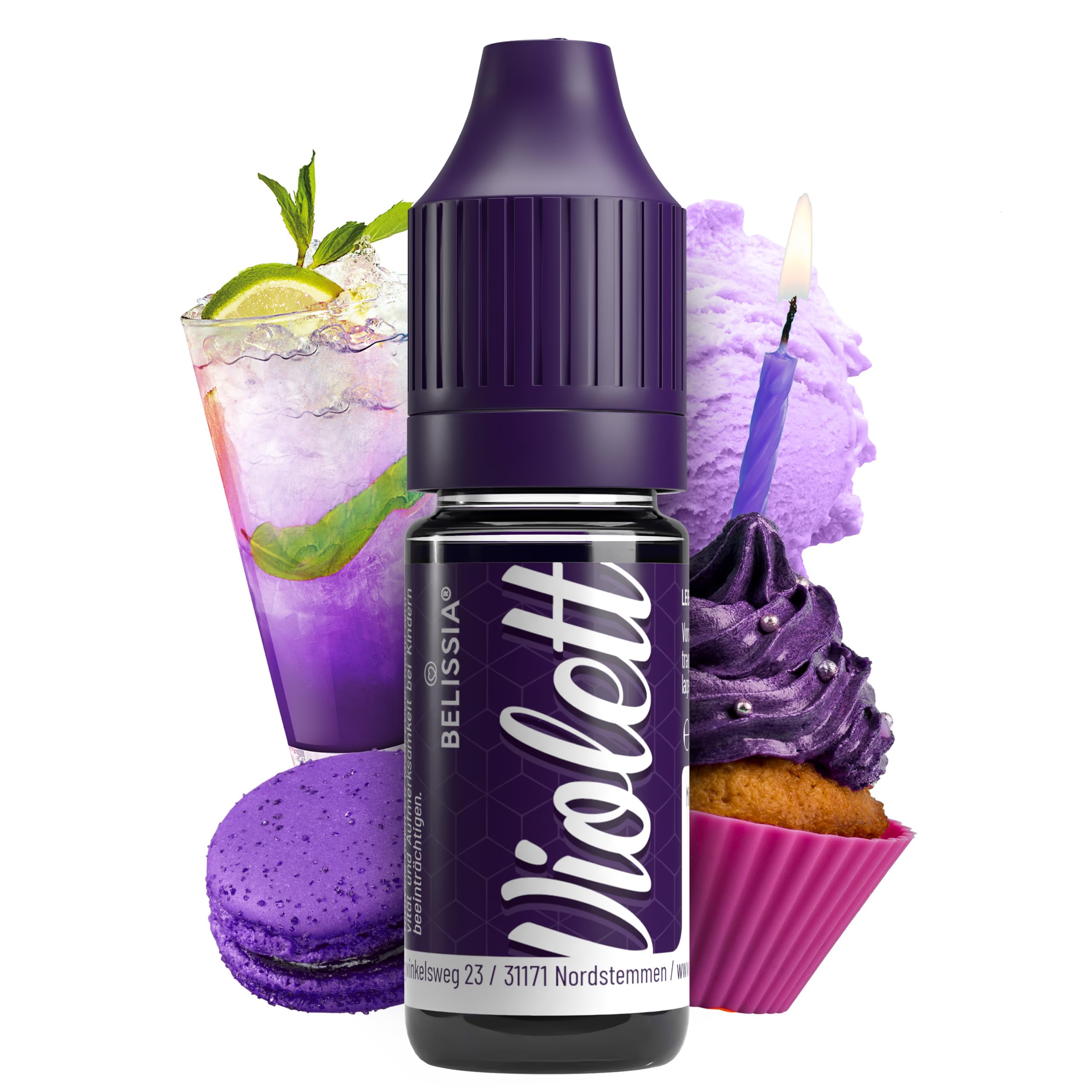 Belissia Lebensmittelfarbe Set – 8x10ml flüssig & hochkonzentriert – Lebensmittelechte Speisefarbe zum Backen, Kochen, Fondant & DIY - vegan, stark färbend, geschmacksneutral