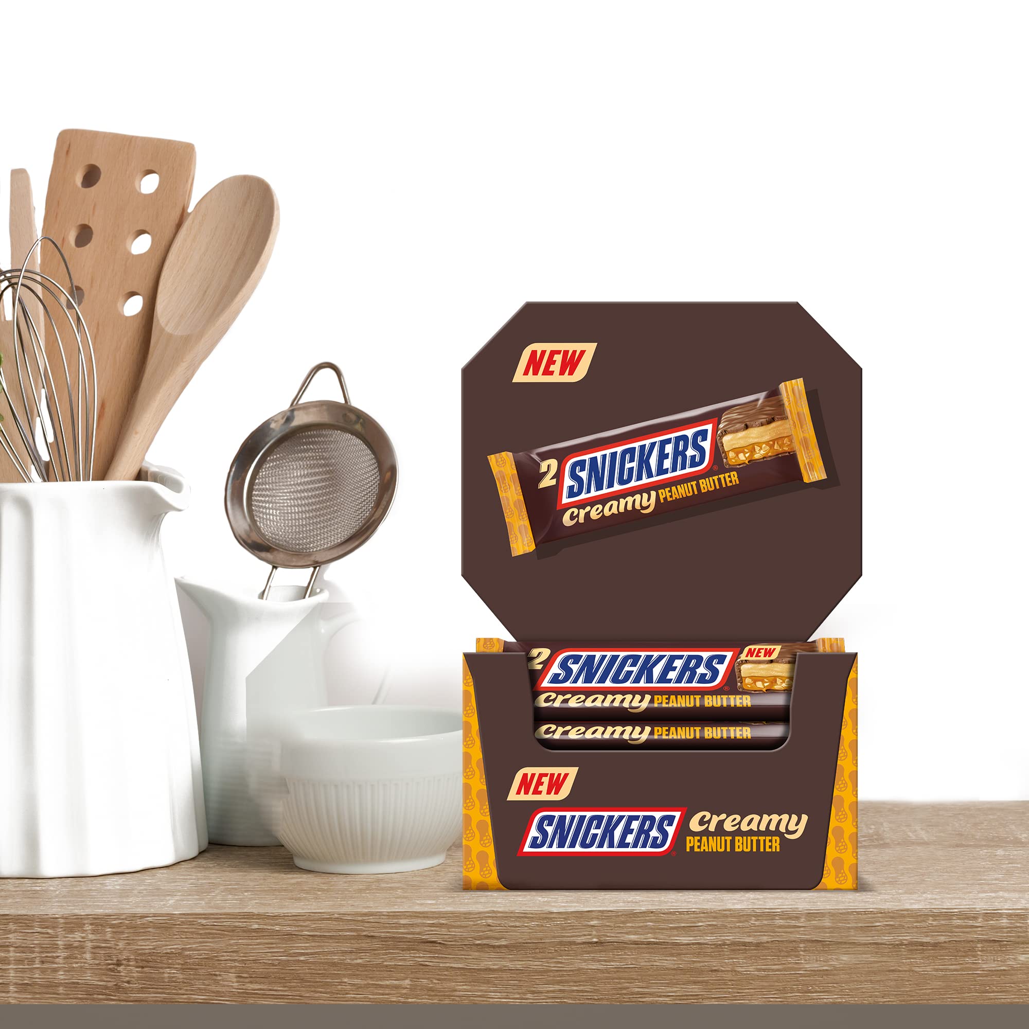 Snickers Creamy Peanut Butter, Schokolade Großpackung, Milchschokolade, Doppelriegel, 24 x 36,5g