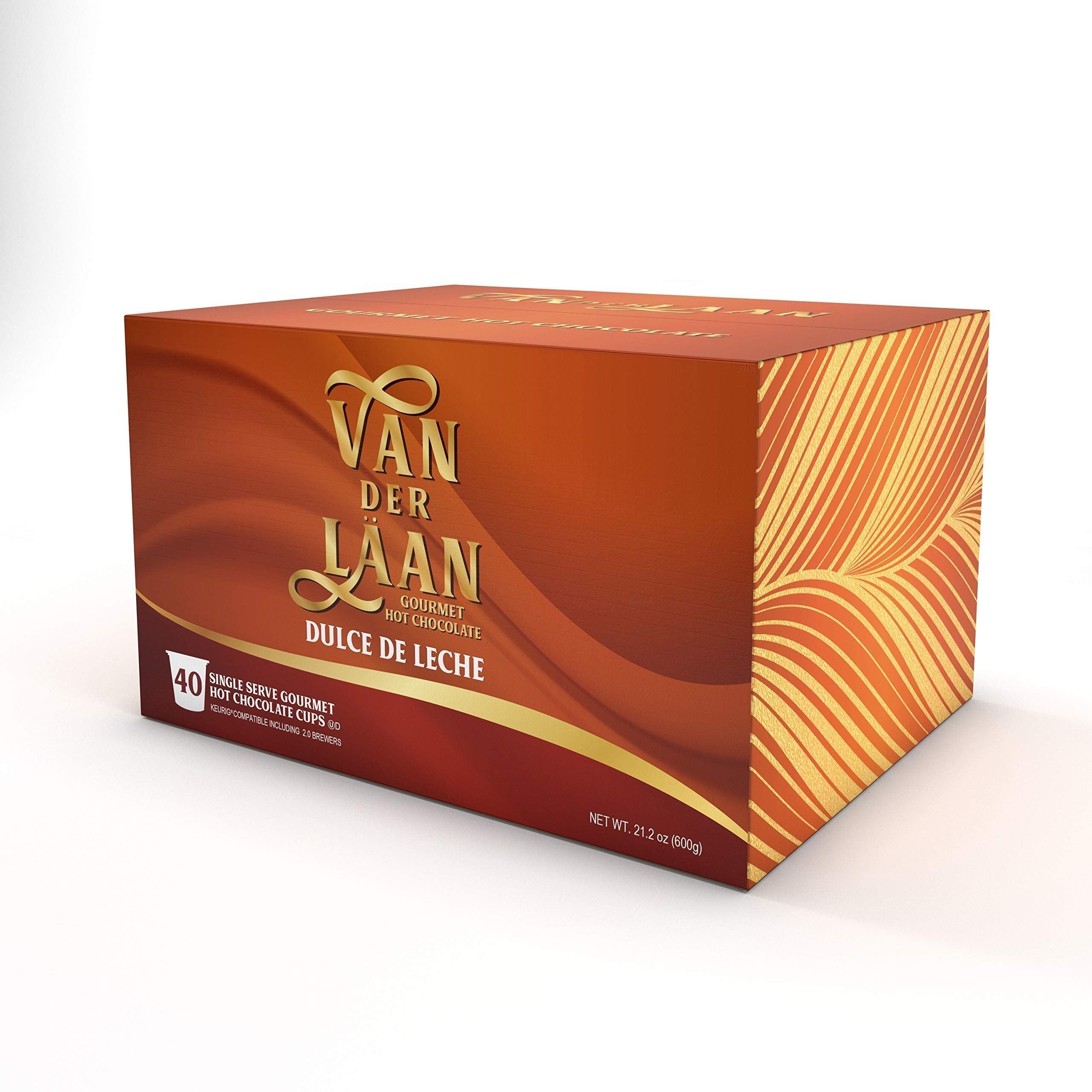 Van Der Laan Chocolate Hot Cocoa Pods, Dark Chocolate Gourmet Dutch Chocolate Compatible with K Cup Brewers Including 2.0, 40 Count