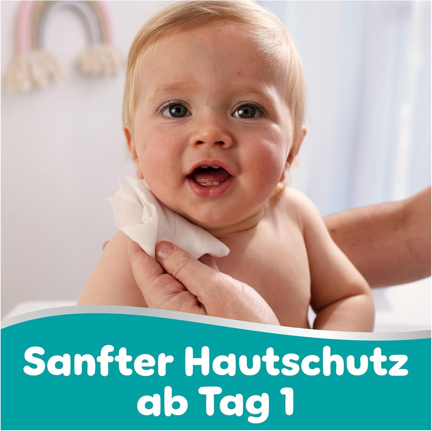 Pampers 99% Water Baby-Feuchttücher, 18 Packungen mit 60 Feuchttüchern = 1080 Baby-Feuchttücher, leichte Lotion mit 99% Wasser