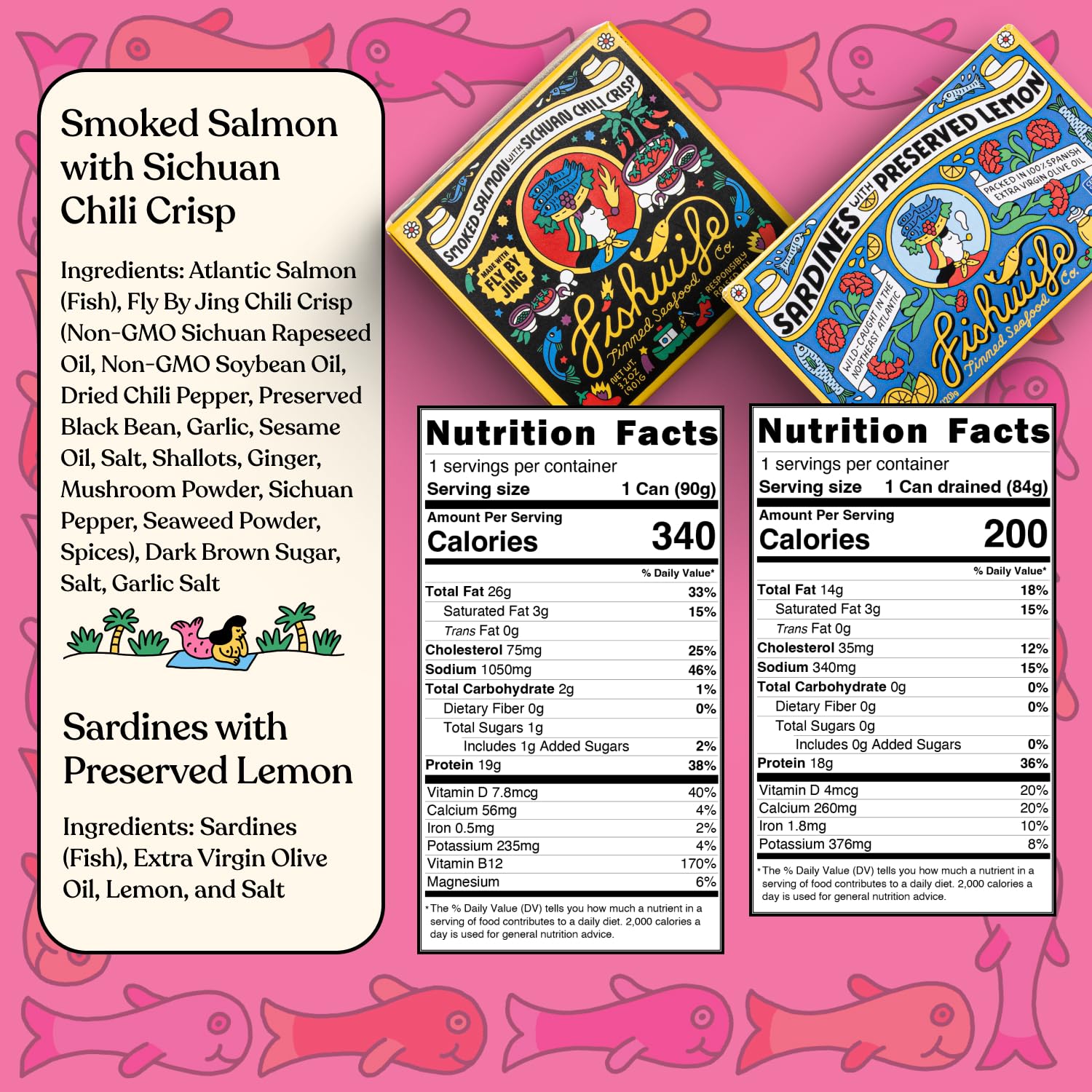 Fishwife Smoky Trio 3-Pack (Smoked Rainbow Trout, Smoked Salmon, Smoked Mackerel) | Gluten-Free, High Protein, Omega-3s | Hand-Packed