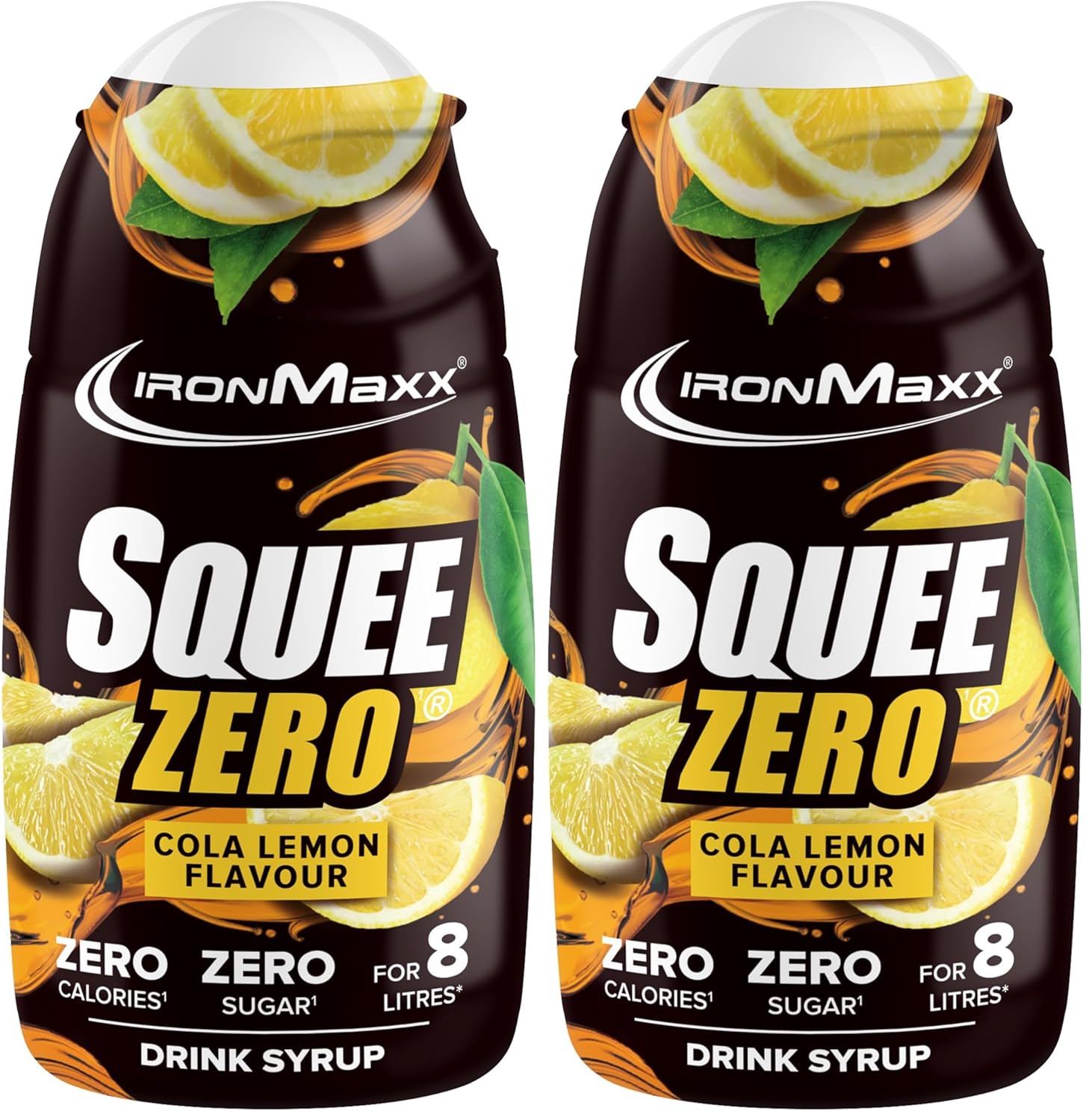 IronMaxx SqueeZero - Raspberry 65ml | Sirup, Erfrischendes Geschmackserlebnis für 8 Liter, Zuckerfrei und Kalorienfrei in 100ml verzehrfertigem Getränk