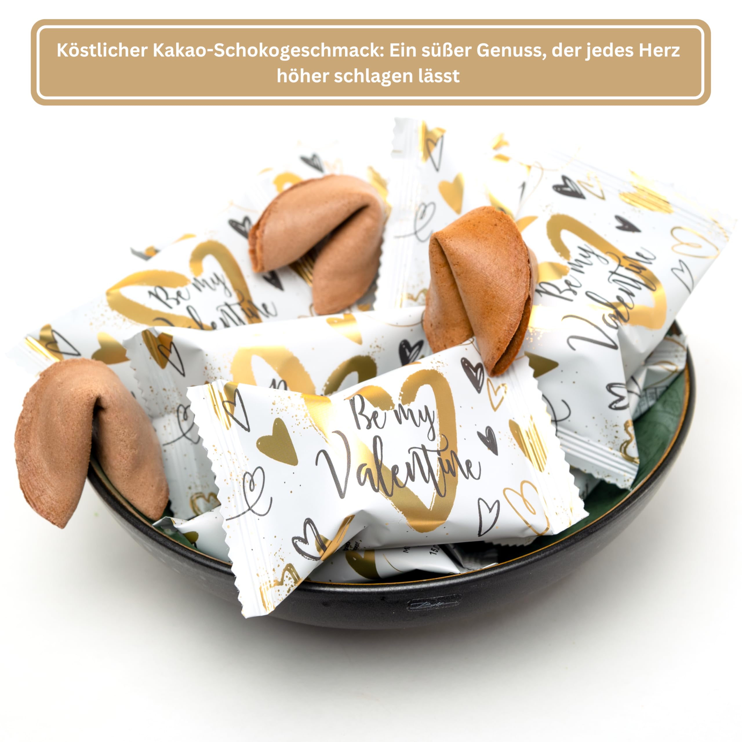 Lucky Treats Glückskekse - 25 Stück - Schön, dass du da bist - Gastgeschenke Hochzeit Deko - Sprüche auf Deutsch & Englisch - regional hergestellt