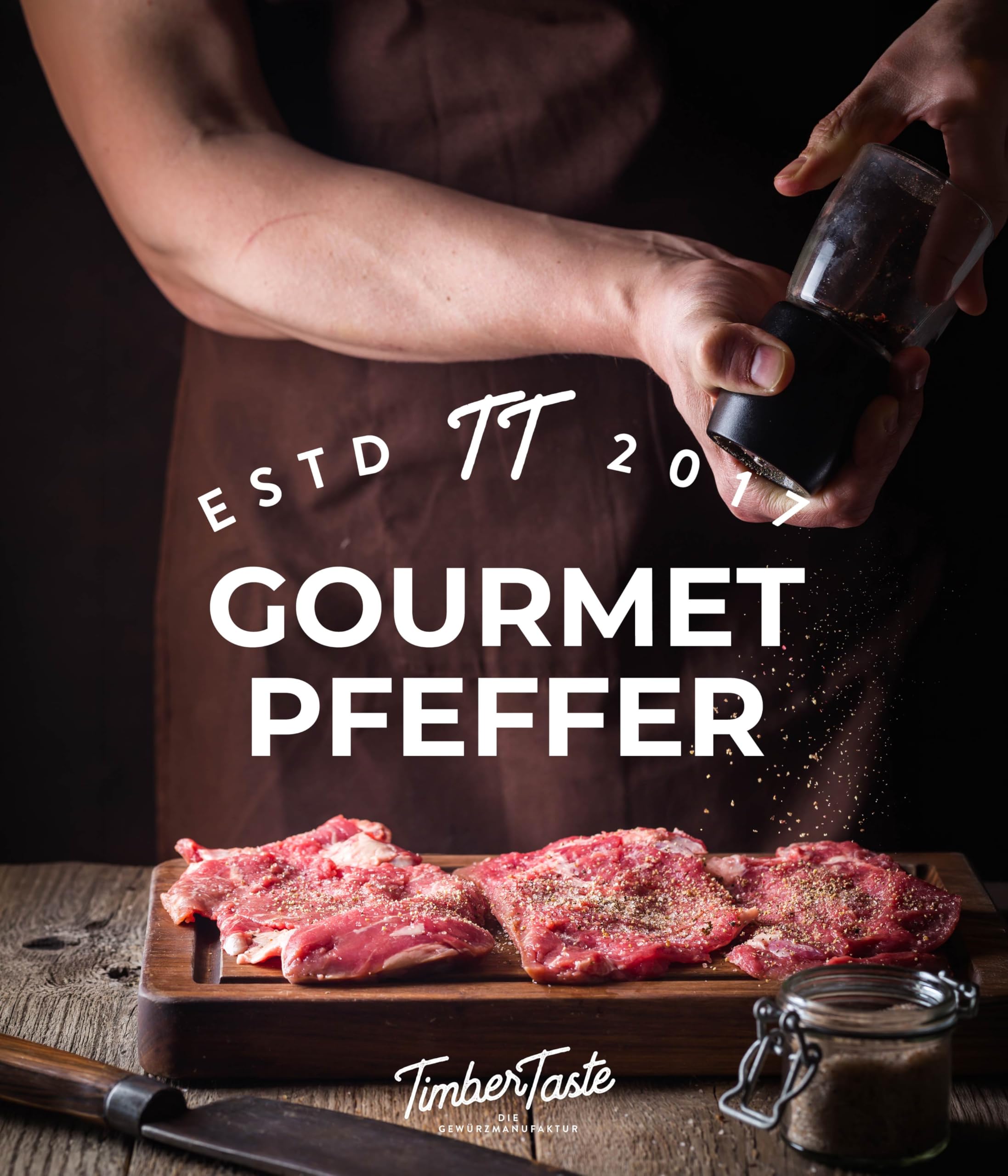 TIMBER TASTE® Grillgewürze Geschenkset - 5 premium BBQ Gewürze Rubs & Marinaden in edler Geschenkbox | Geschenke für Männer | Vatertag Geschenk | Gewürze Geschenkset ideal zum Grillen Geschenk Set