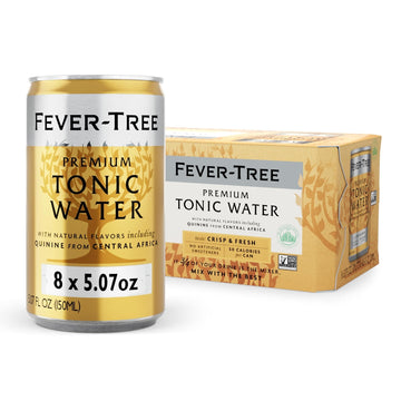 Fever Tree Tonic Water - Premium Quality Mixer - Refreshing Beverage for Cocktails & Mocktails. Naturally Sourced Ingredients, No Artificial Sweeteners or Colors - 150 ML Cans - Pack of 24