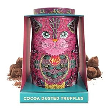 Monty Bojangles Kit-Tins Schokoladentrüffel (4 x 36g) Truffle Pralinen mit Kakao bestäubt Pralinen, Schokolade Sammlerdose mit Katzen-Design, Geschenkset mit vier Geschmacksrichtungen