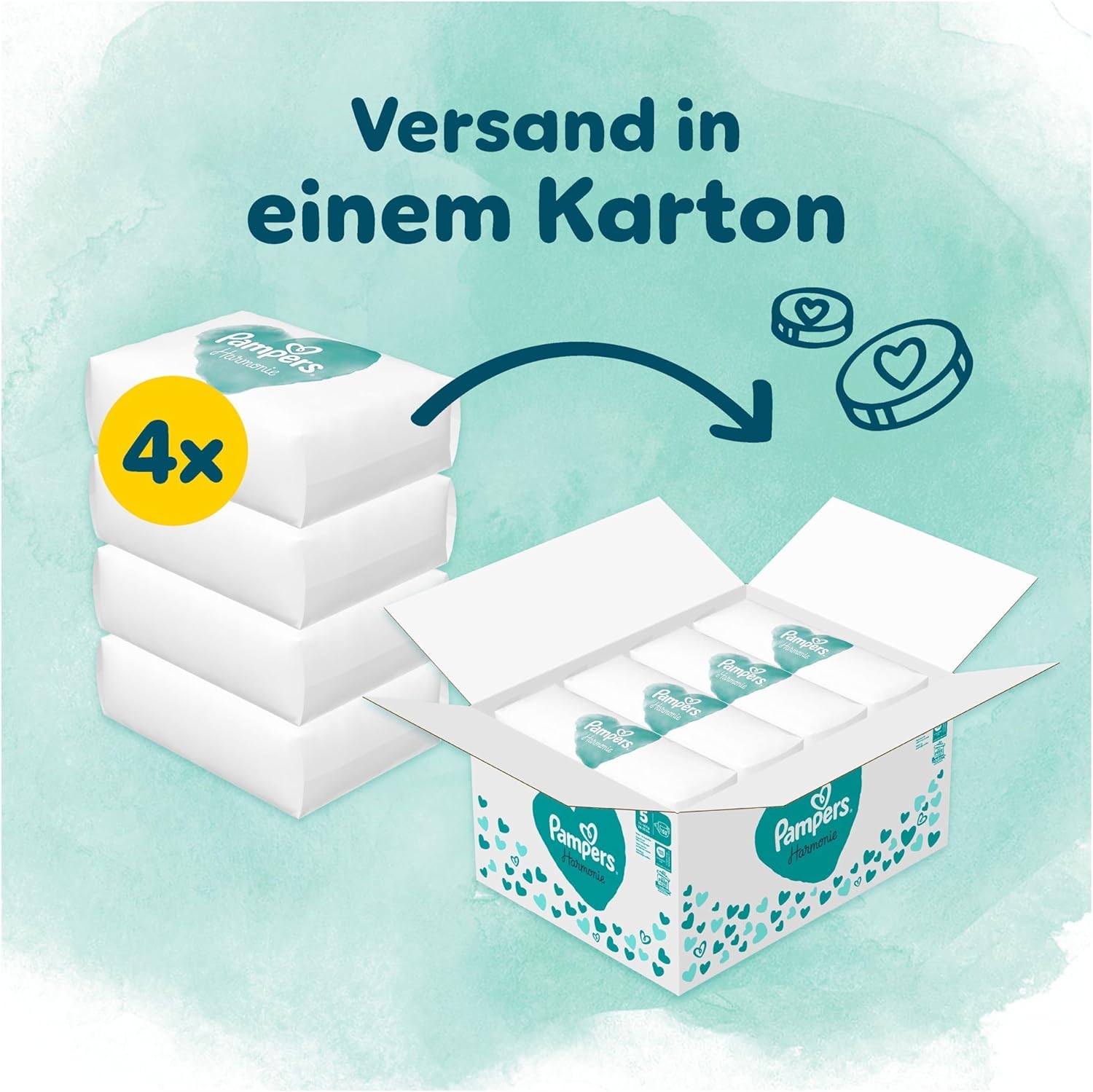 Pampers Harmonie Windeln Größe 5, 152 Windeln, 11kg-16kg, sanfter Hautschutz mit 100Prozent Pampers Schutz