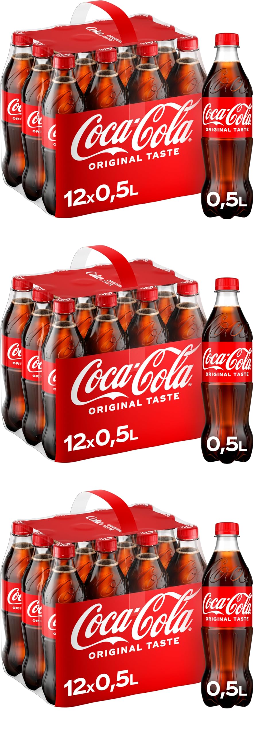 Coca-Cola Classic - pure Erfrischung mit unverwechselbarem Coke-Geschmack in stylischem Kultdesign - Einweg Flasche (12 x 500 ml)