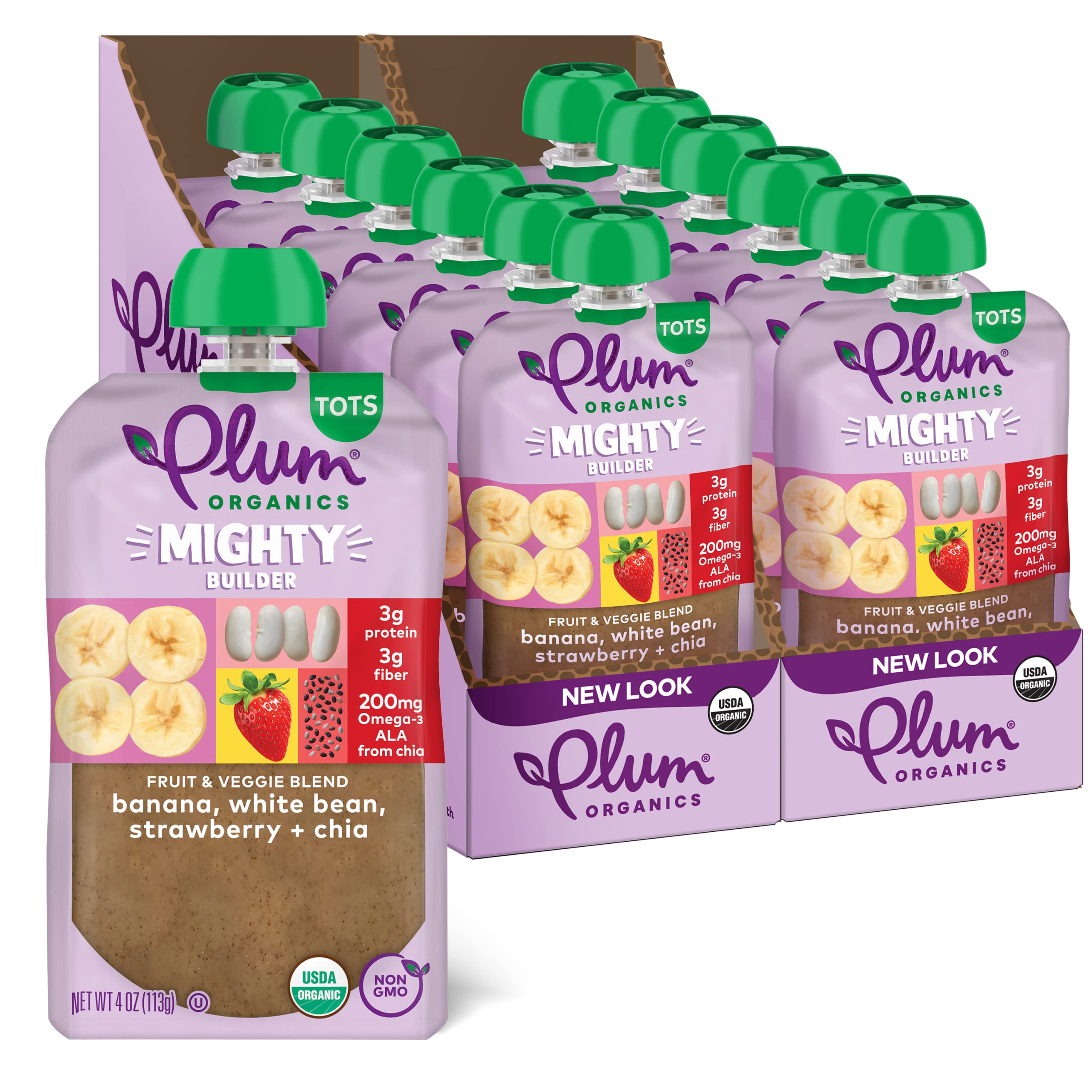Plum Organics Variety Pack, 12+ Months – Toddler’s Flavor Expedition – Mighty Builder Organic Fruit & Veggie Pouches – 4 oz Pouch, Pack of 18 (Amazon Exclusive)