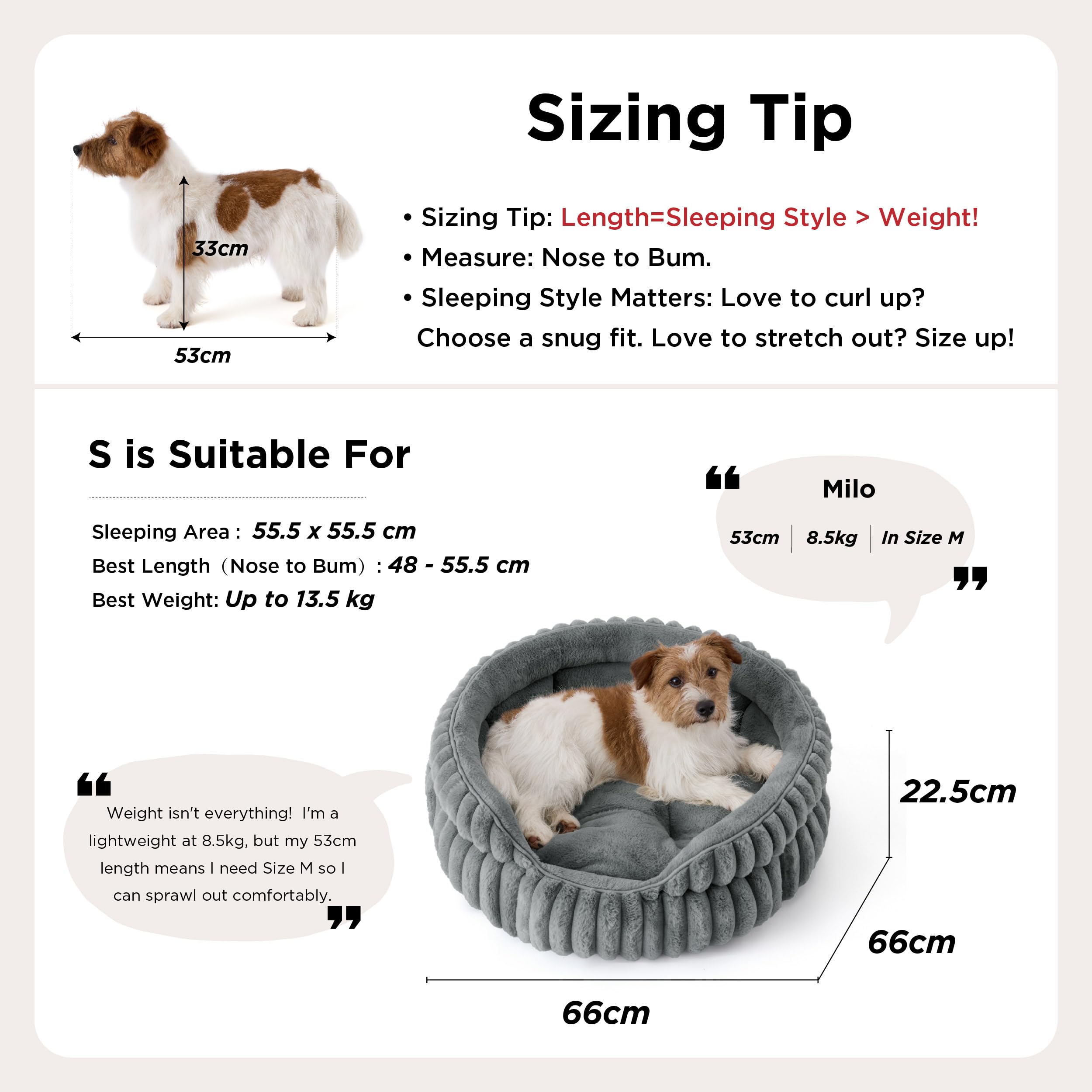 BEDSURE Flauschiges Katzenbett für Wohnungskatzen - 51 x 51 cm kleines rundes Katzenbett, waschbares Katzenbett für Kätzchen und Welpen mit Rutschfester Unterseite und abnehmbarem Kissen, grau