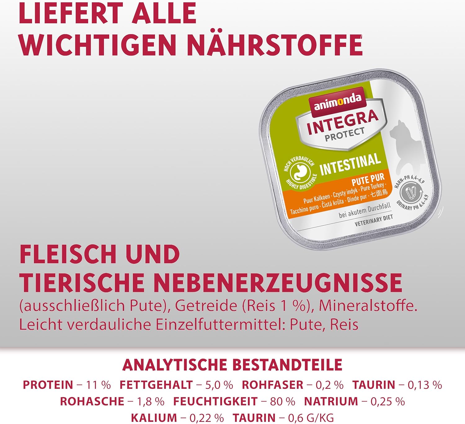 animonda INTEGRA PROTECT Sensitive Huhn Pur (16 x 100 g), Katzen Diätfutter bei Futtermittelallergie, sensitives Katzenfutter für allergische Katzen, Katzennassfutter ohne Getreide
